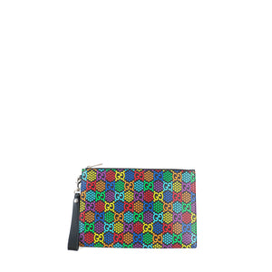 GUCCI - Multicolor monogram leather clutch