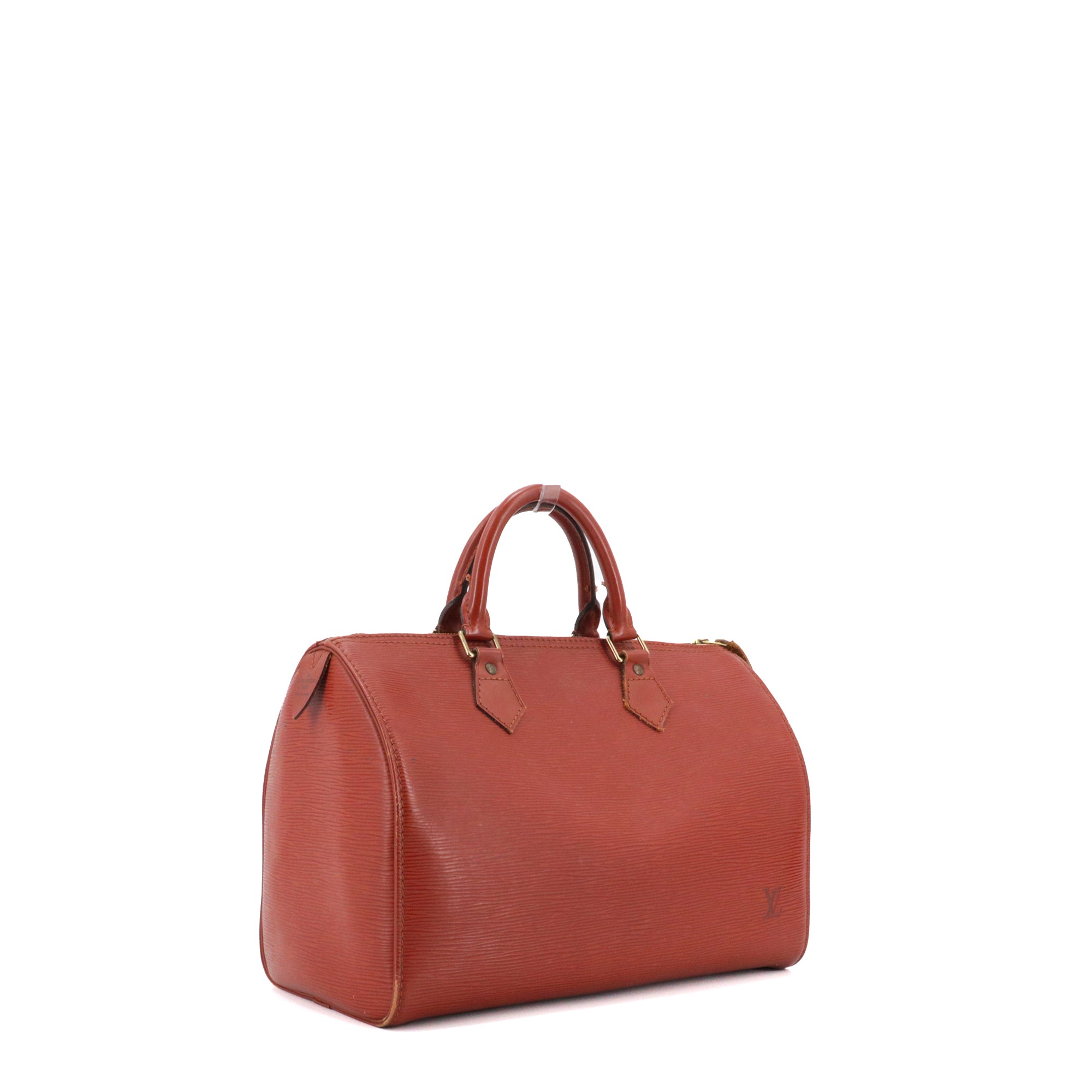 LOUIS VUITTON - Sac à main Speedy 30 Louis Vuitton en cuir épi marron vintage