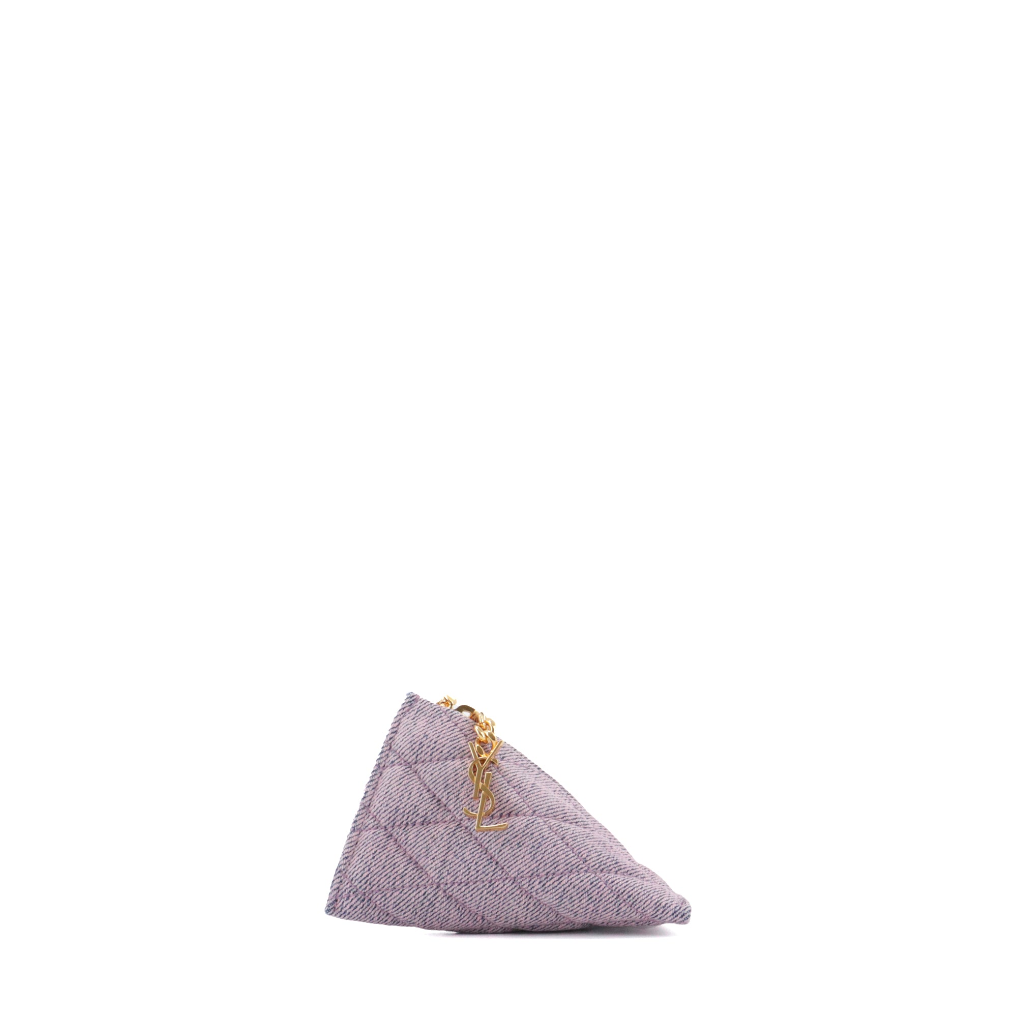 SAINT LAURENT - Pochette-clés Saint Laurent en denim violet