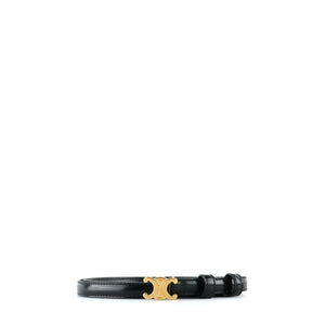 CELINE - Ceinture Triomphe teen en cuir noir (T80)