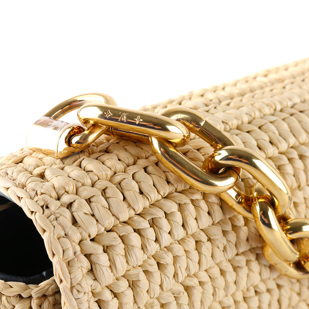 LOUIS VUITTON - Sac à bandoulière Twist MM en raphia naturel