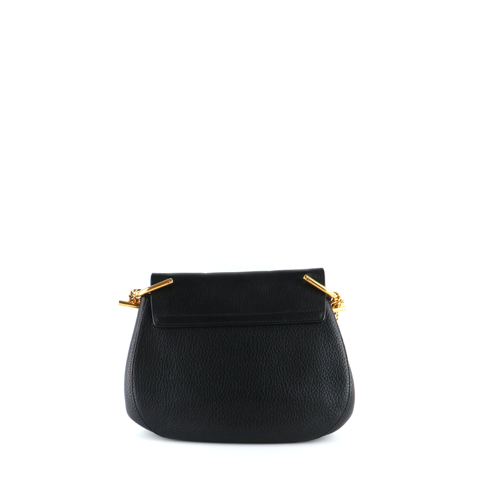 CHLOÉ - Sac à bandoulière Drew en cuir grainé noir