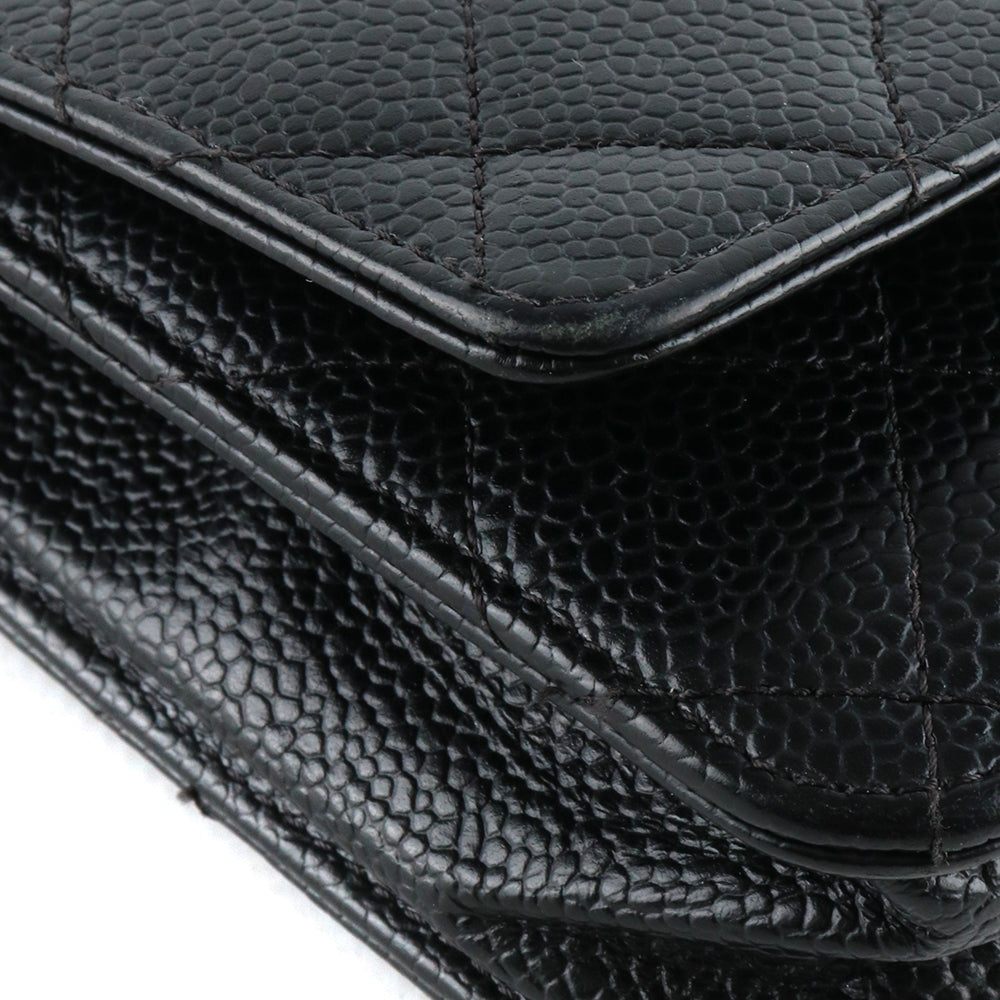 CHANEL - Sac Wallet On Chain Timeless en cuir caviar noir