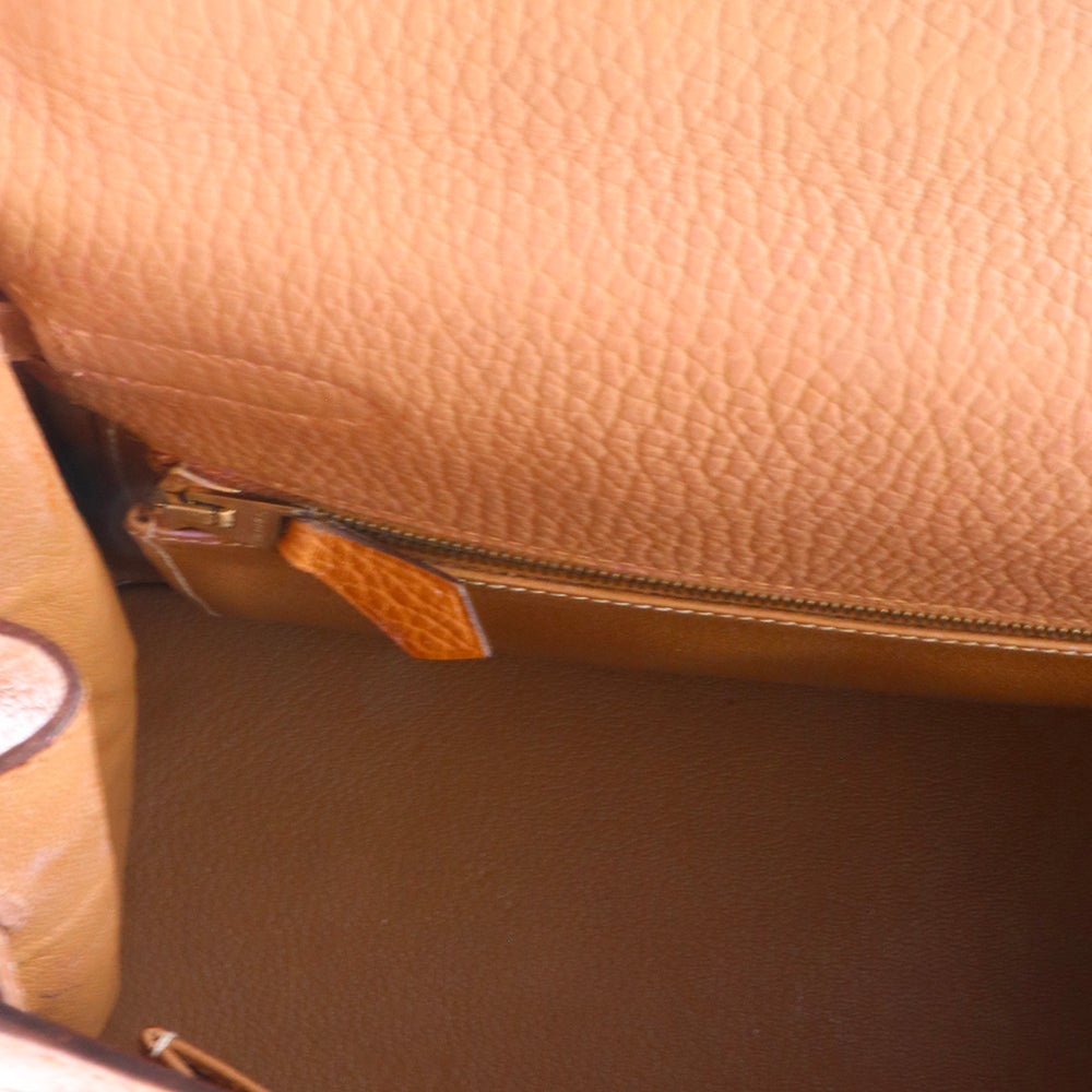 HERMÈS - Kelly 35 handbag in vintage old pink togo leather