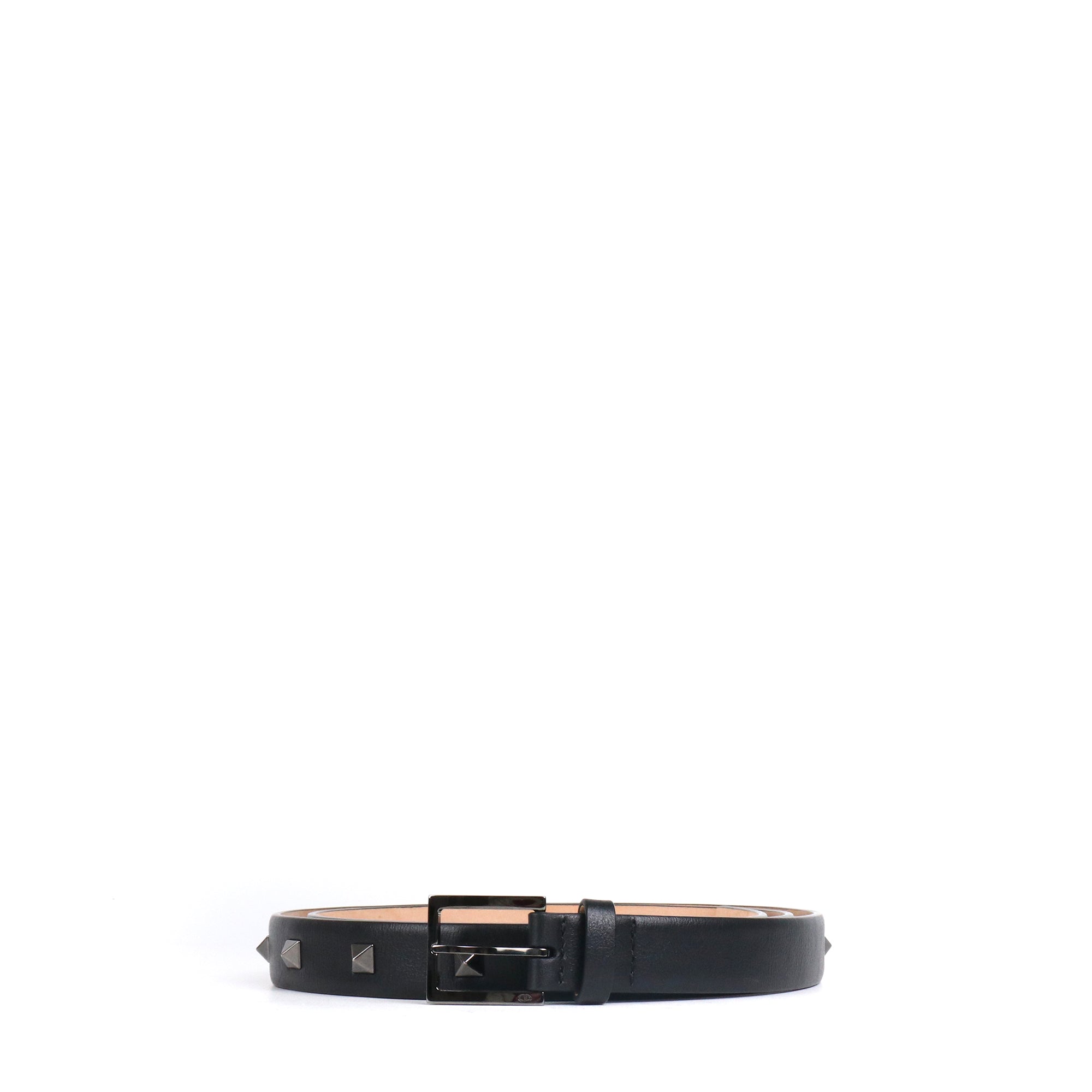 VALENTINO - Ceinture Rockstud Valentino en cuir noir (T95)