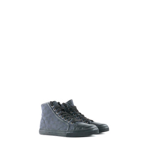 GUCCI - High-top sneakers in black monogram canvas (T41.5)