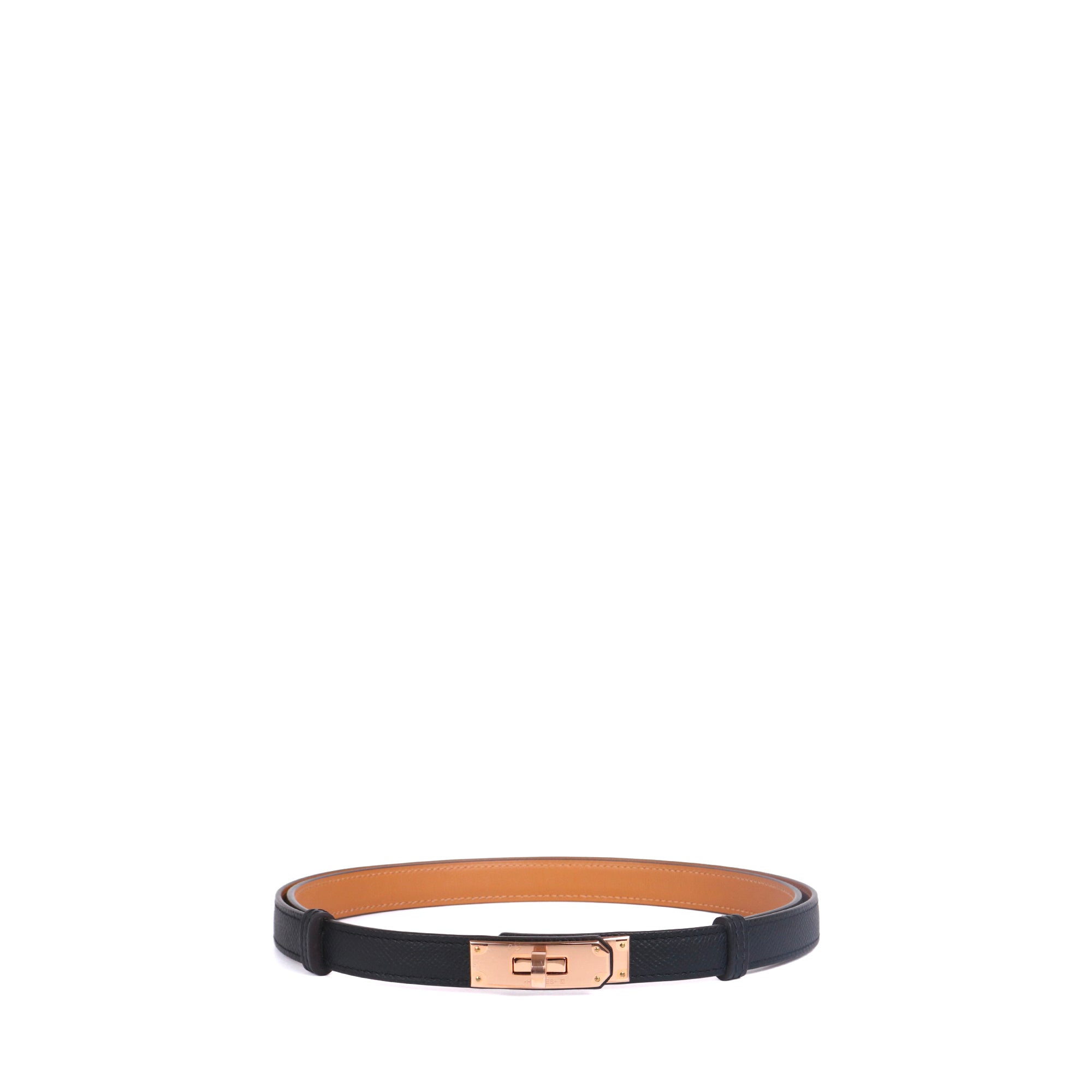 HERMÈS - Kelly 18 belt in black Epsom leather