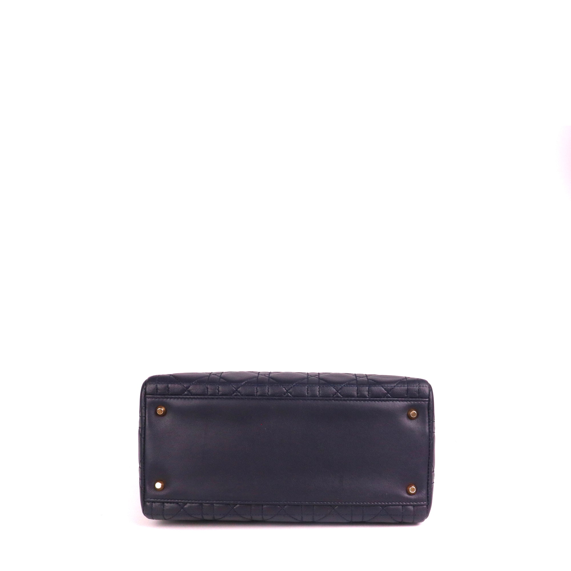 DIOR - Lady Dior medium handbag in vintage black leather