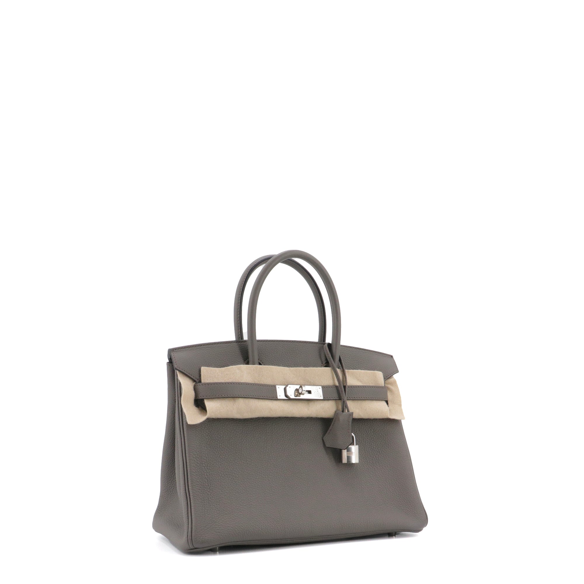 HERMÈS - Sac à main Birkin 30 Hermès en cuir togo gris étain