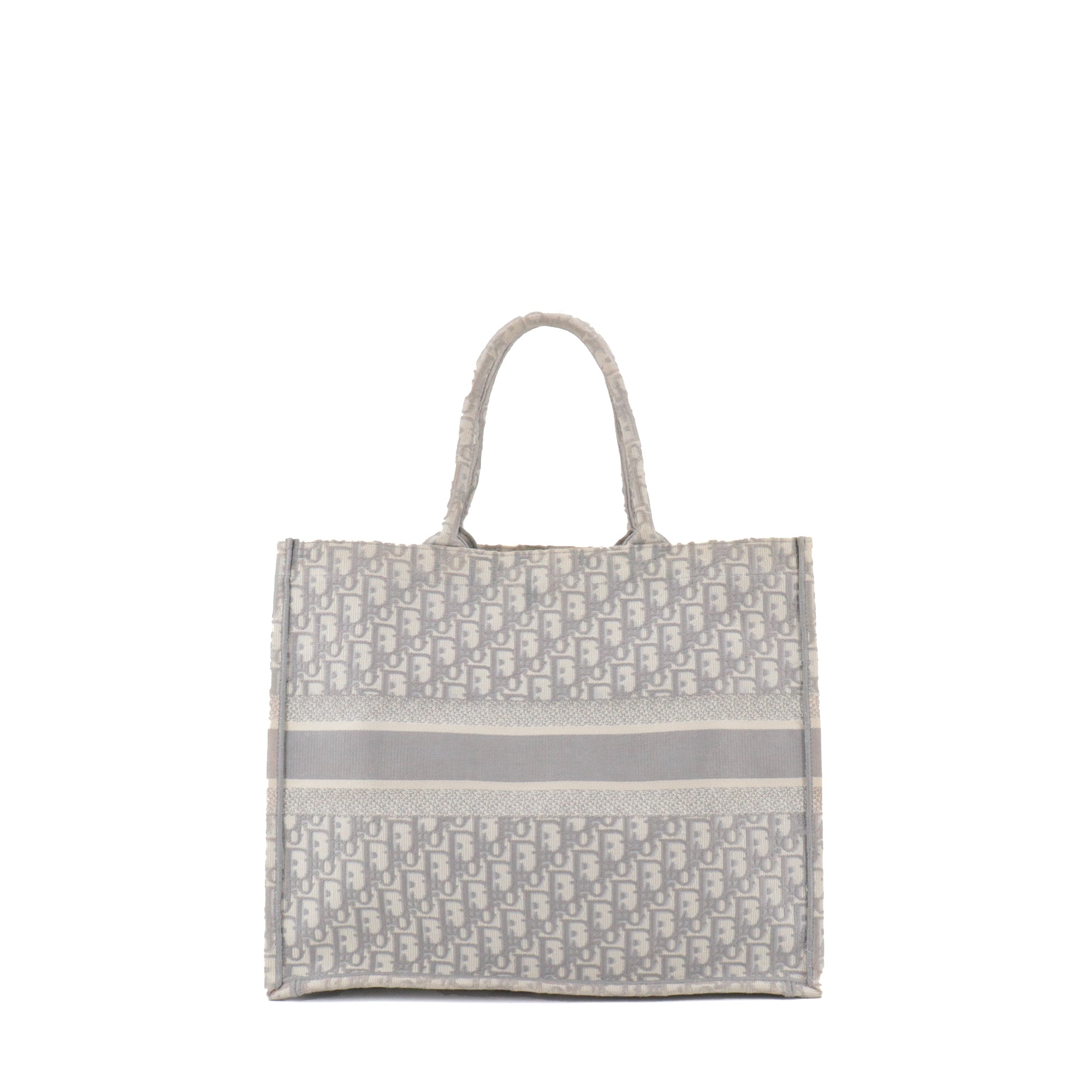 DIOR - Dior Book Tote Medium shopping bag in gray toile de jouy