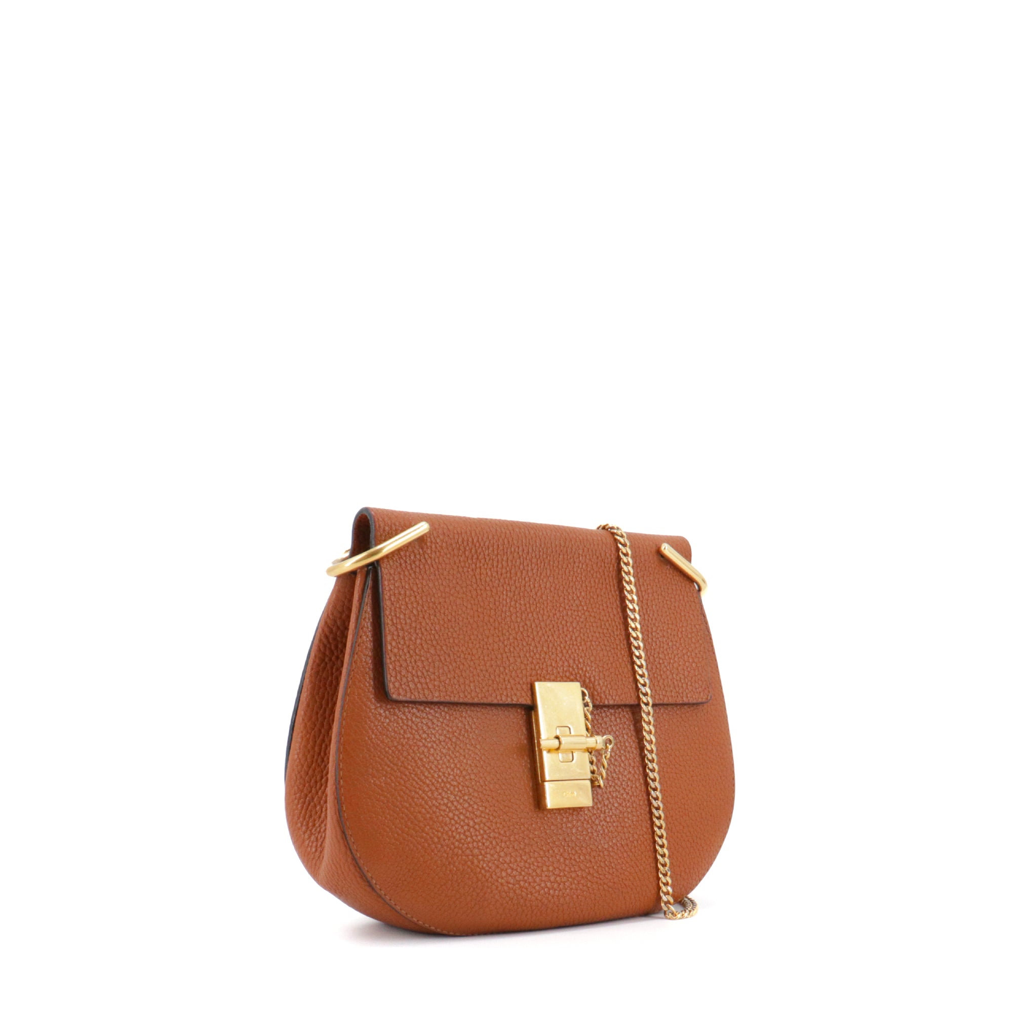 CHLOÉ - Sac à bandoulière Drew Chloé  en cuir grainé marron