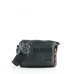 BURBERRY - Horseferry coated canvas shoulder bag 