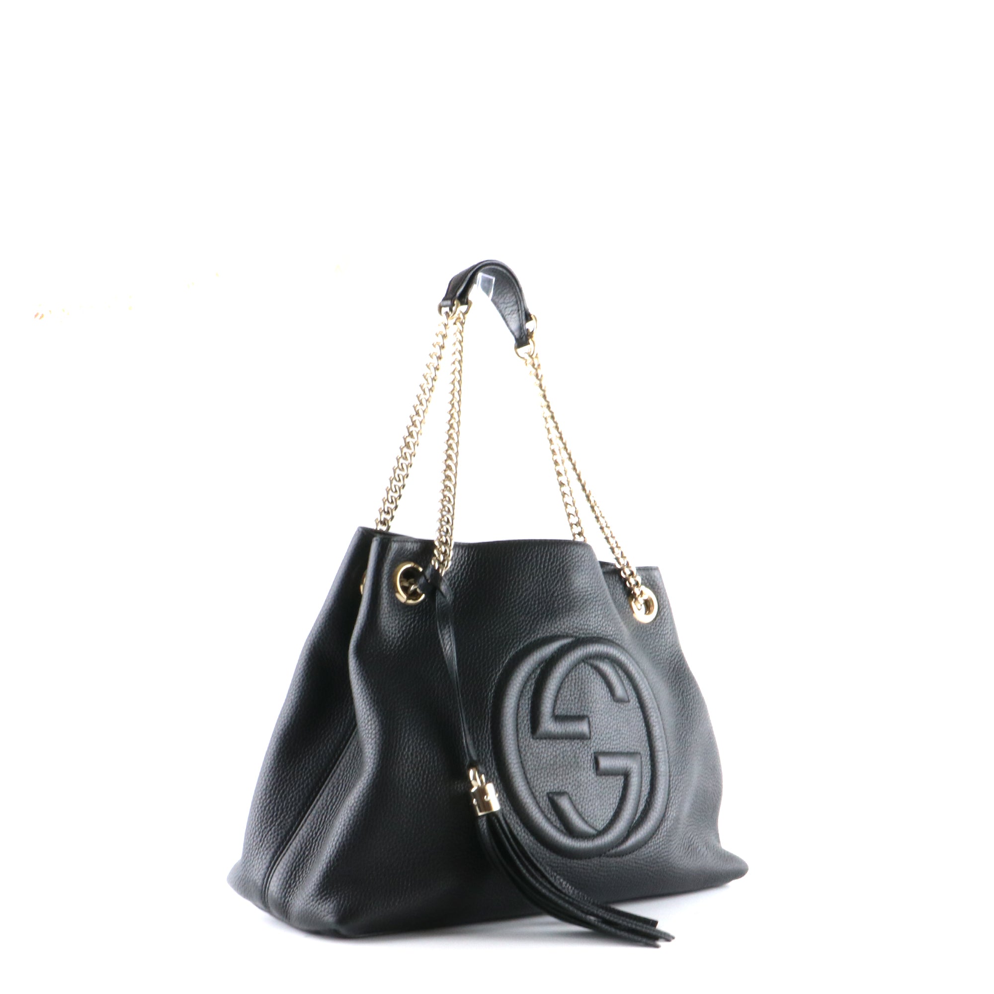 GUCCI - Soho tote bag in black grained leather 