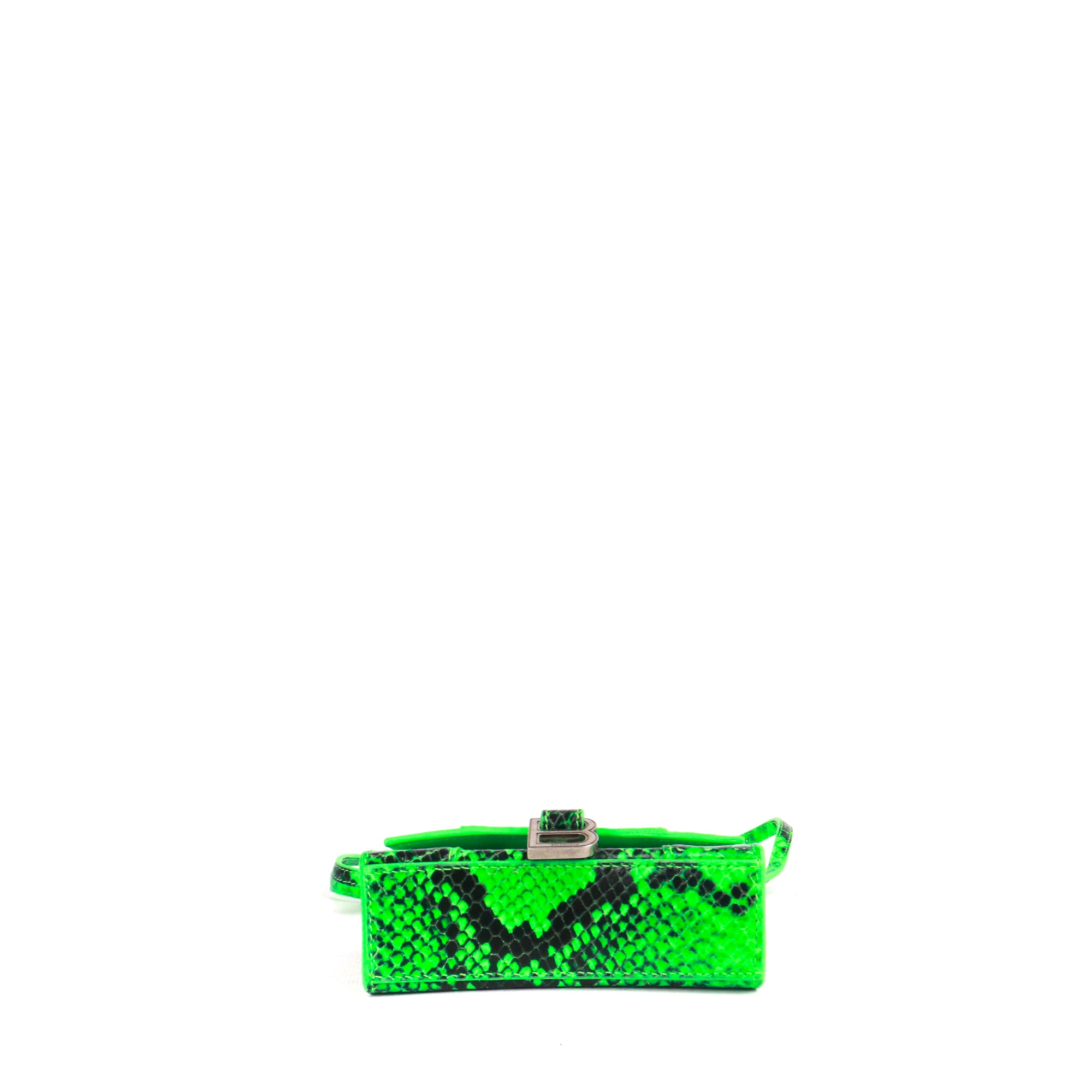 BALENCIAGA - Sac à bandoulière Hourglass Mini Balenciaga en cuir motif python vert