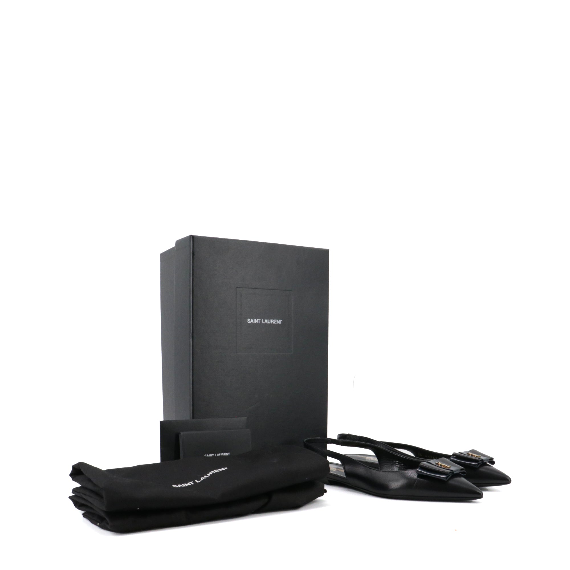 SAINT LAURENT - Sandales Anaïs Saint Laurent en cuir noir (T37.5)