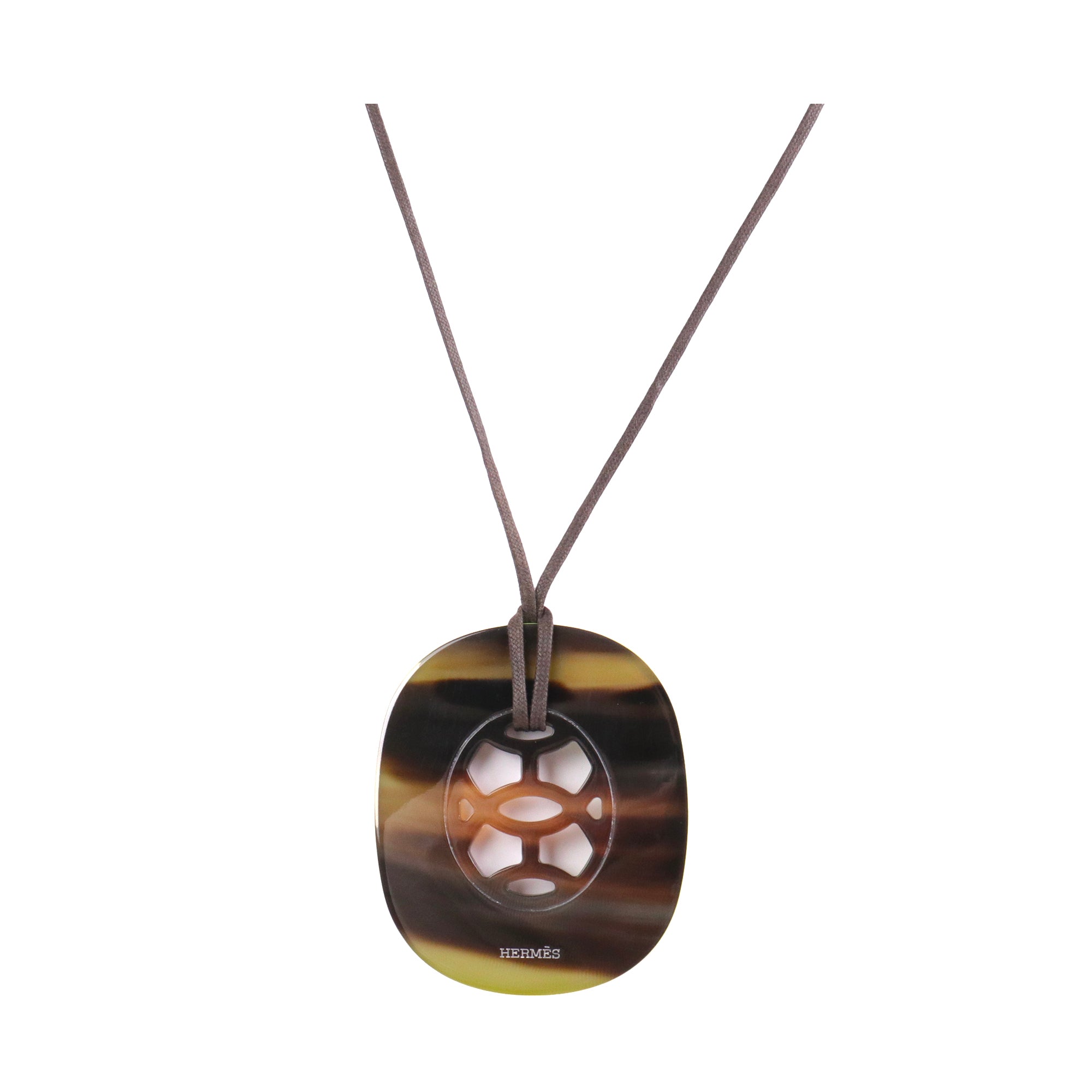 HERMÈS - Pendentif Lift Hermès en bois laqué
