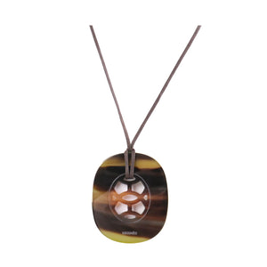 HERMÈS - H Equipe Hermès pendant in purple and green lacquered horn