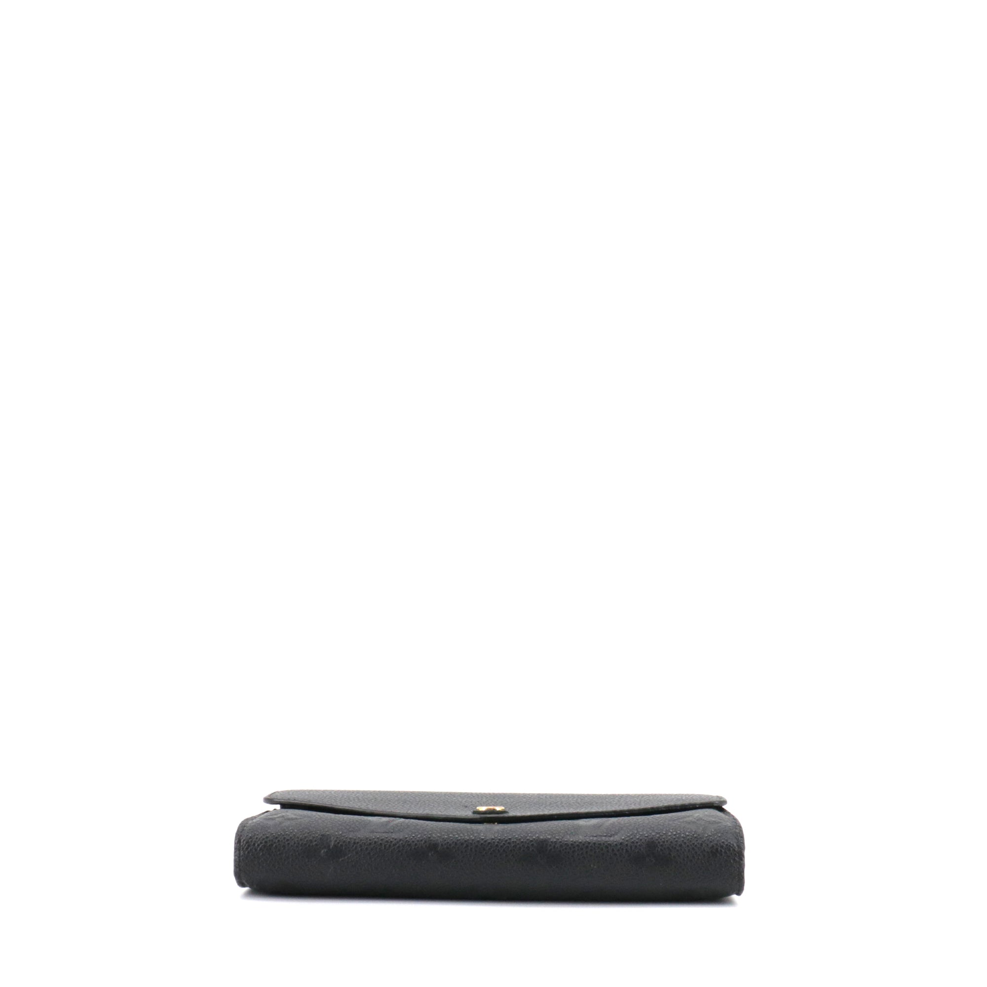 LOUIS VUITTON - Portefeuille Sarah Louis Vuitton en cuir Monogram Empreinte noir