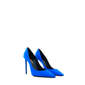 SAINT LAURENT - Zoé Saint Laurent pumps in blue fabric (Size 37)