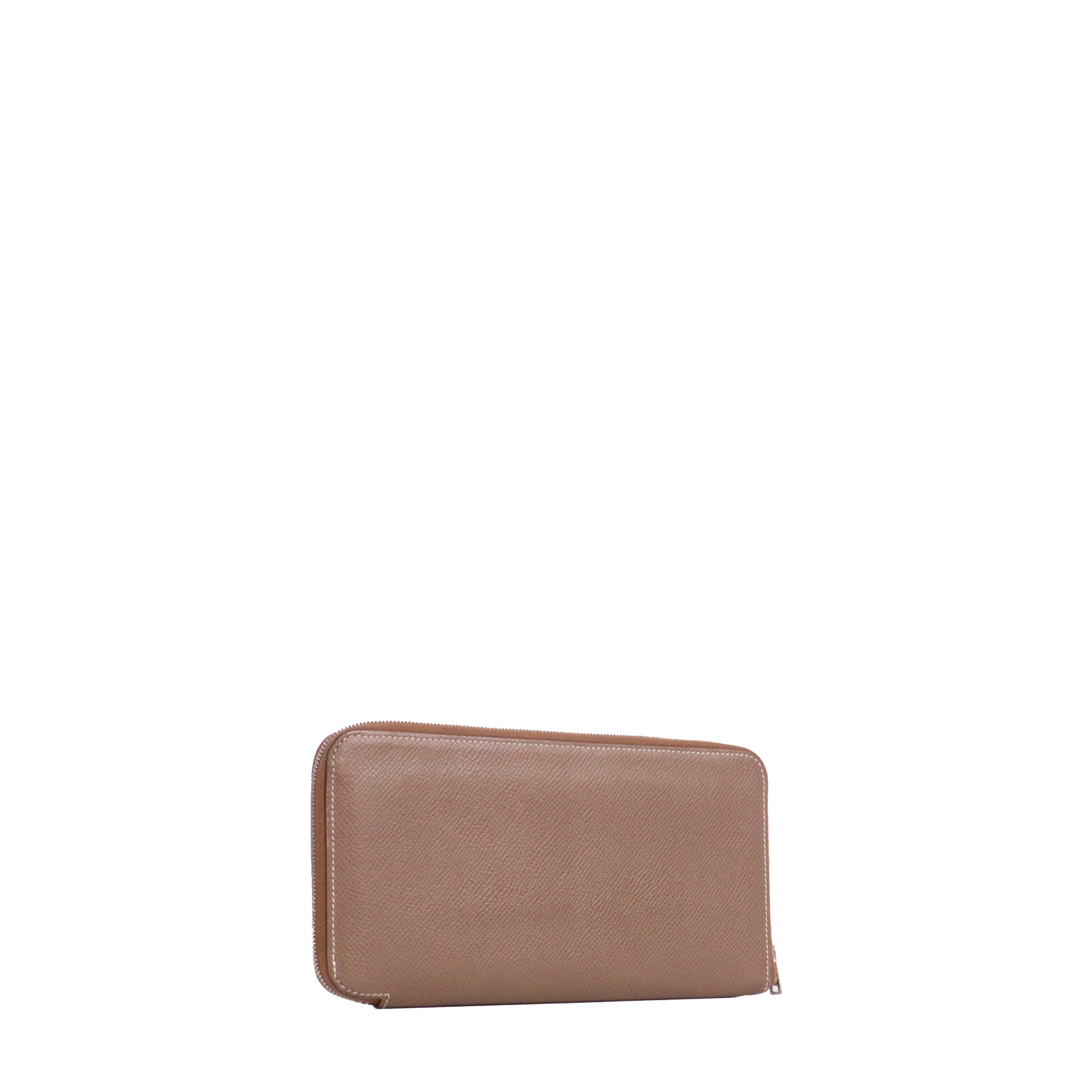 HERMÈS - Portefeuille Hermès en cuir grainé étoupe