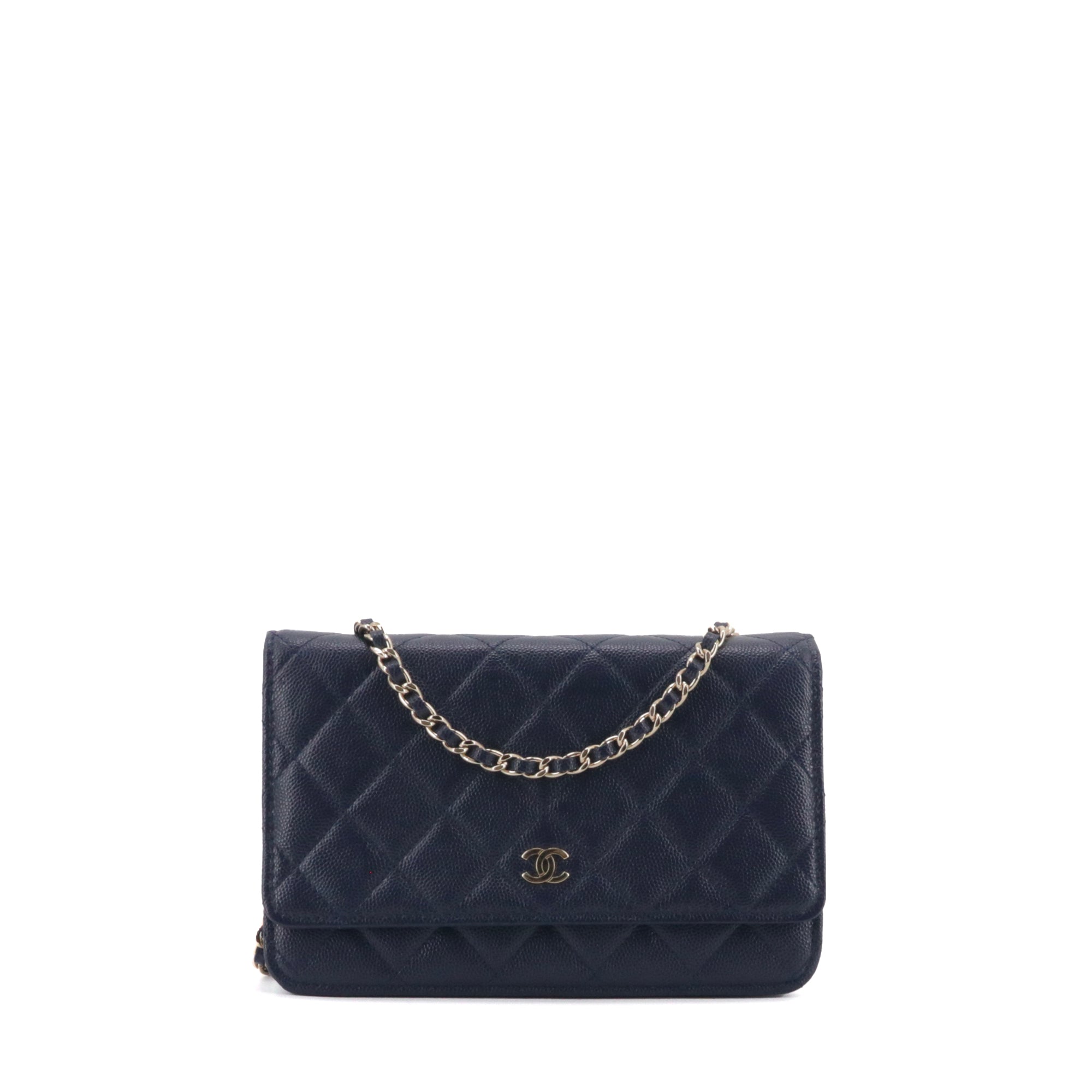 CHANEL - Sac Wallet On Chain Timeless Chanel en cuir caviar bleu marine