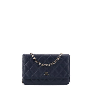 CHANEL - Sac Wallet On Chain Timeless Chanel en cuir caviar bleu marine