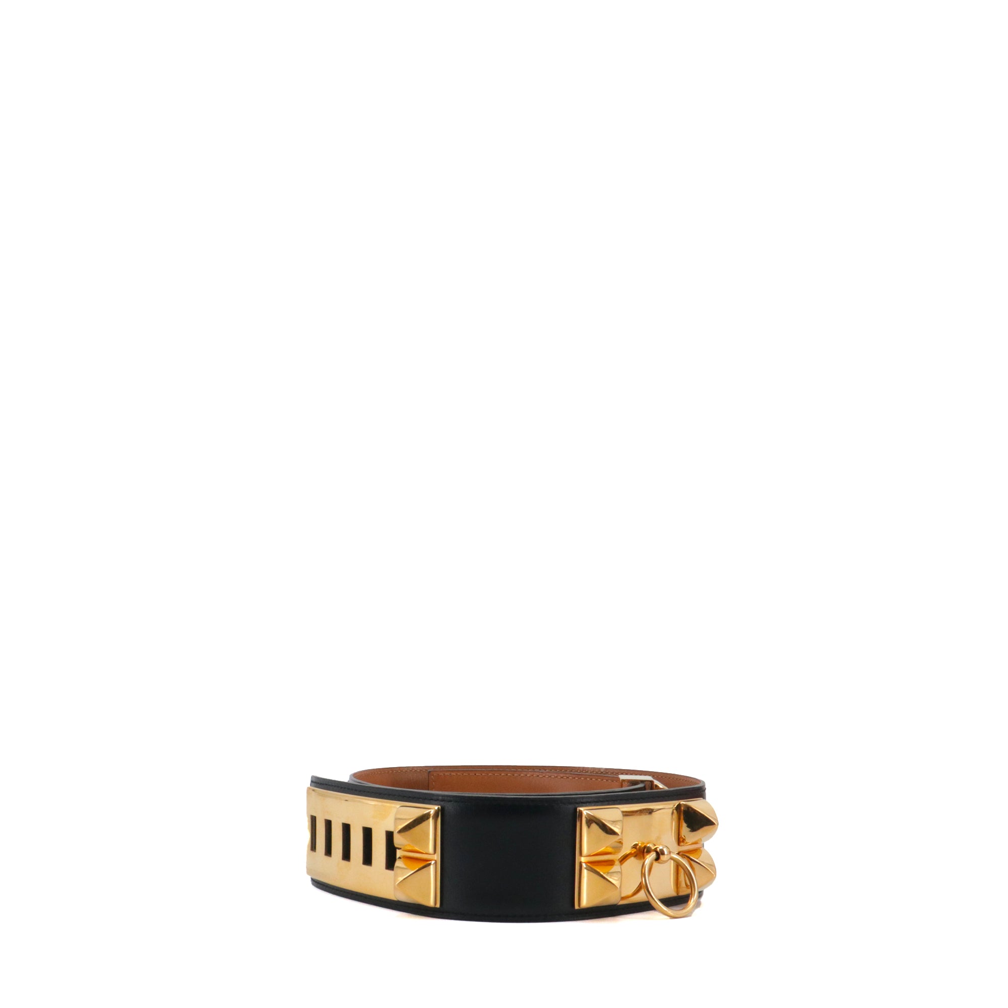 HERMÈS - Hermès Collier de Chien belt in black leather (T70)