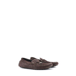 LOUIS VUITTON - Louis Vuitton LV Driver loafers in brown grained leather (T41.5)