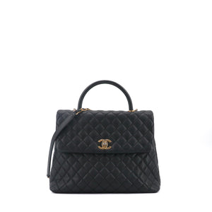 CHANEL - Chanel Coco Handle GM handbag in black caviar leather