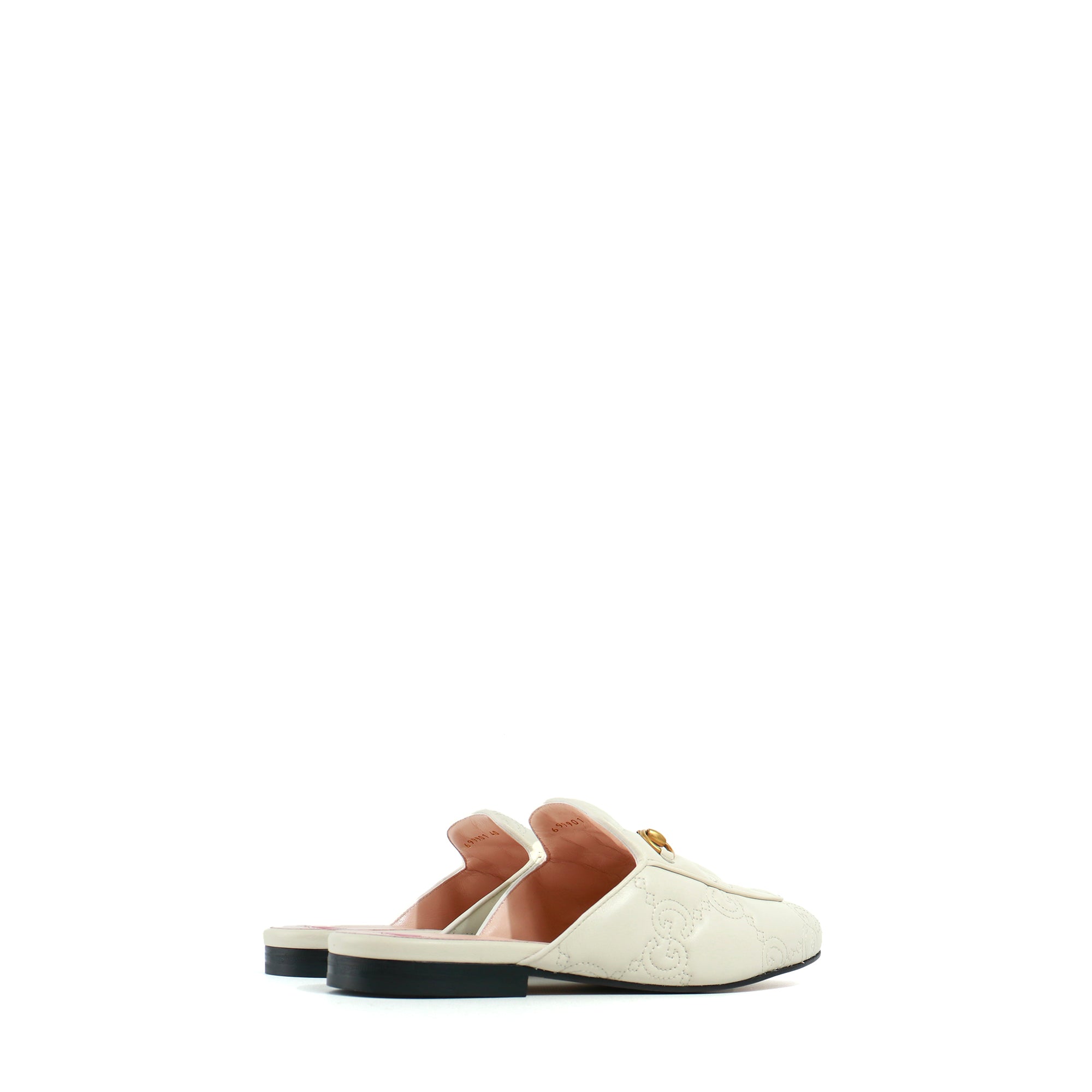 GUCCI - Princetown mules in white GG embossed leather (T40)