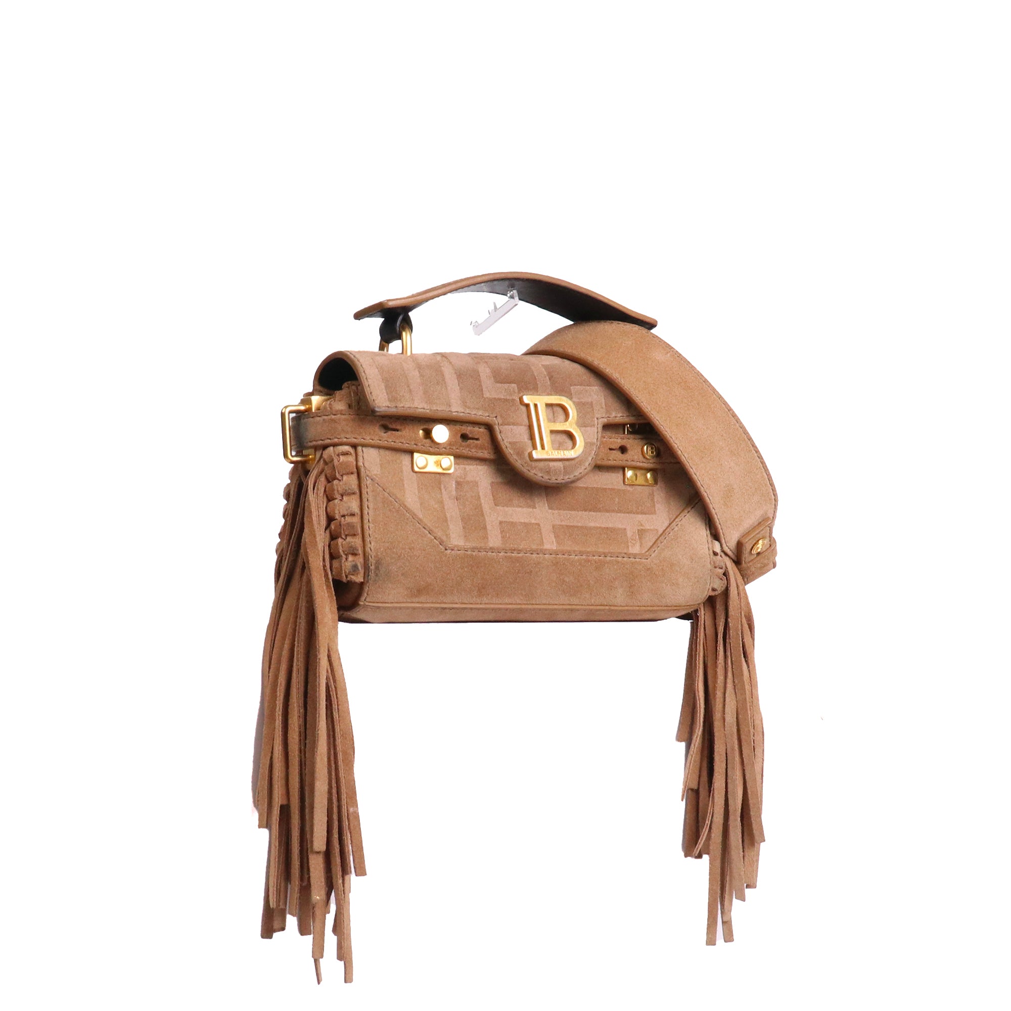 BALMAIN - B-Buzz 22 shoulder bag in leather and canvas