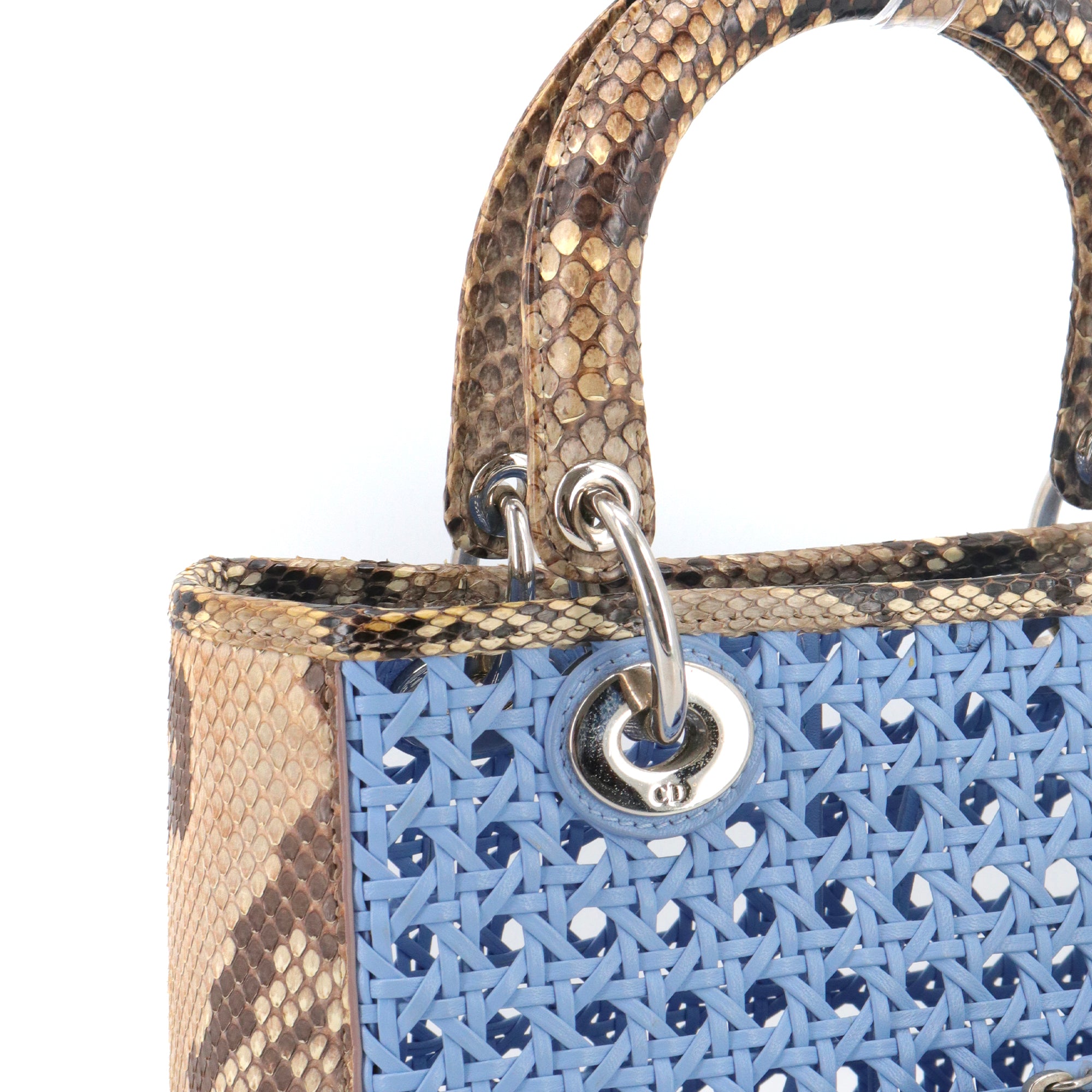 DIOR - Sac à main Lady Dior édition limitée en cuir exotique python