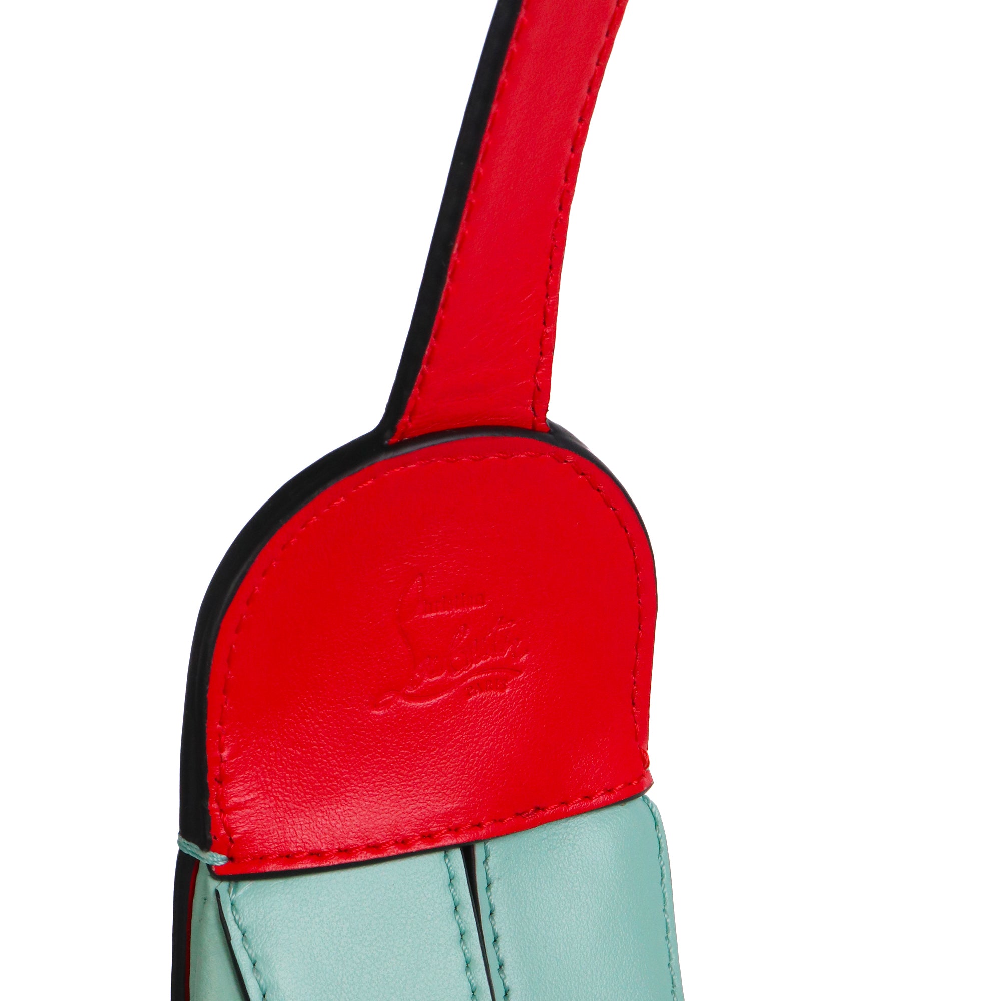 LOUBOUTIN - Sac à épaule Carasky Louboutin en cuir grainé turquoise