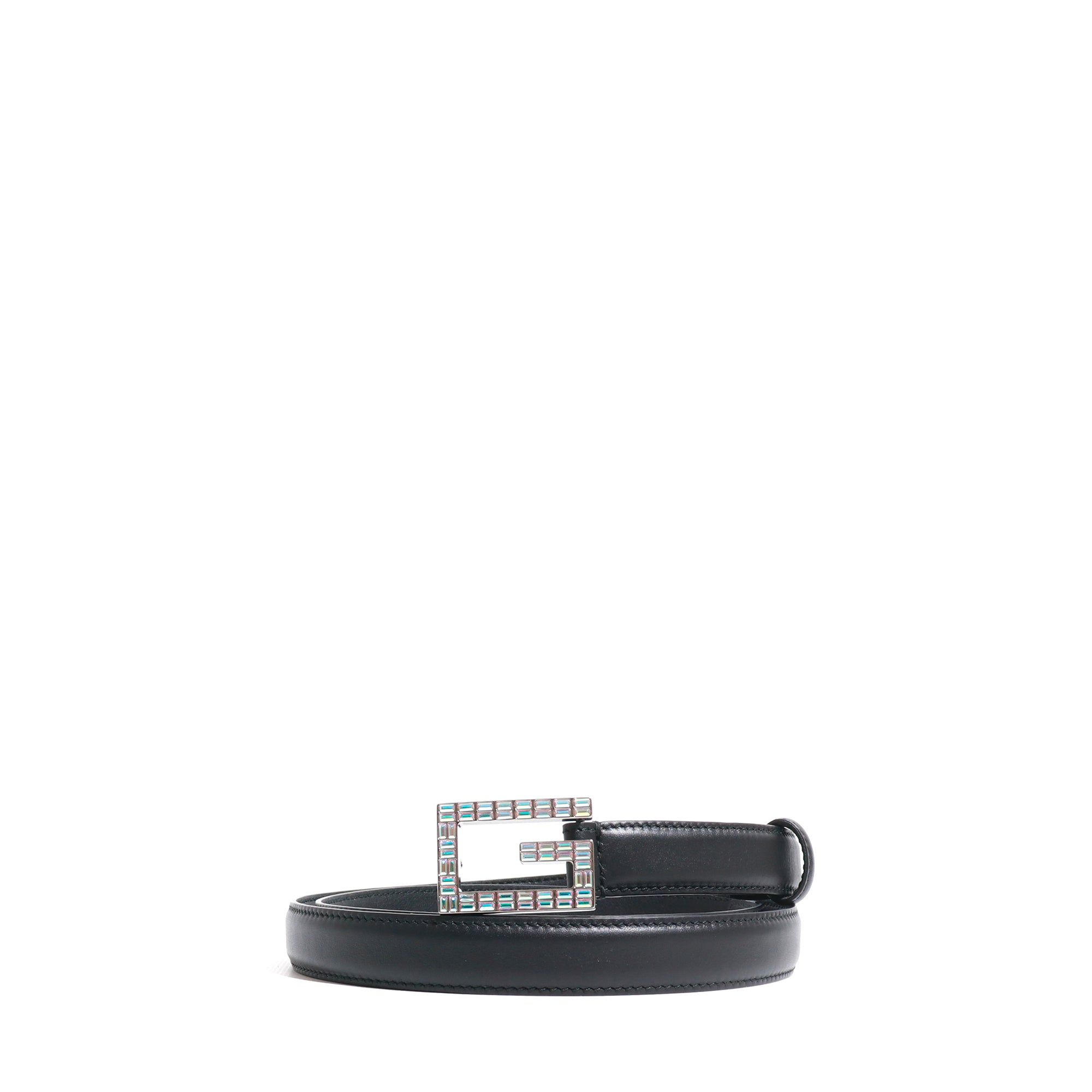 GUCCI - Ceinture en cuir lisse noir (T95)
