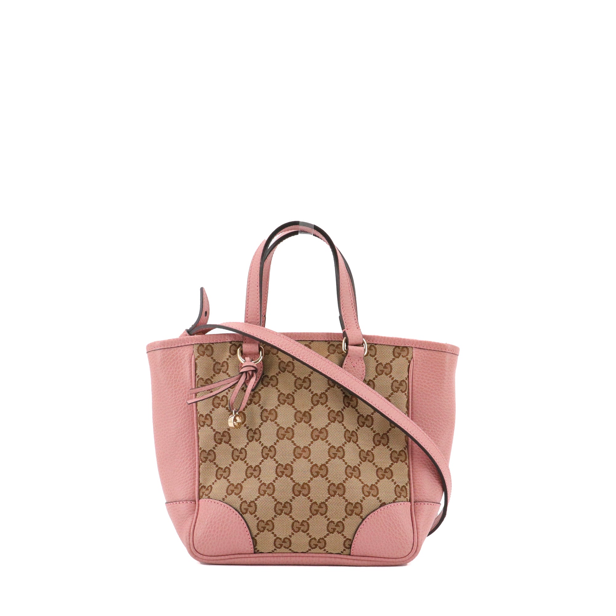 GUCCI - Sac à bandoulière Suprême GG Gucci en toile et cuir grainé rose