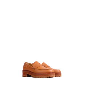 HERMÈS - Kennedy loafers in beige leather (T37.5)