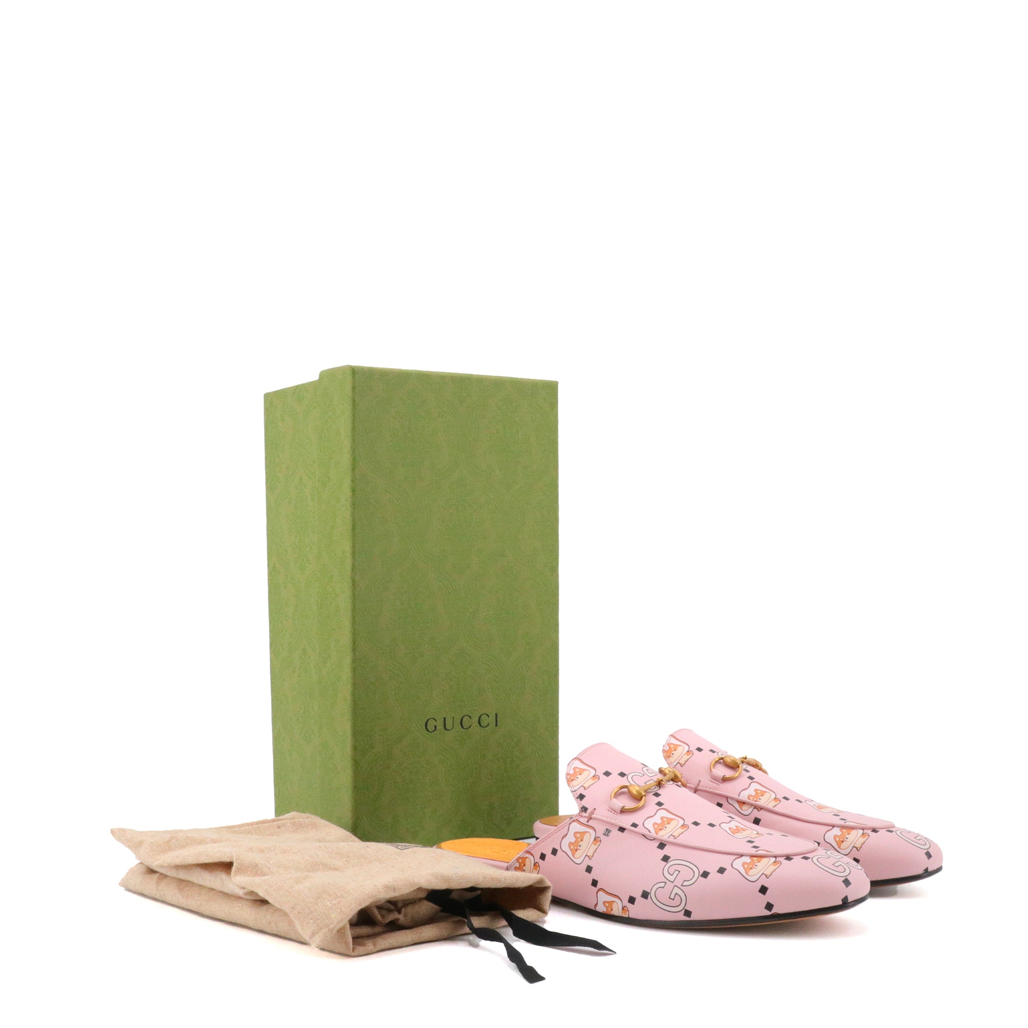 GUCCI - Princetown Kawaii x Pikarar Gucci mules in pink leather (T40.5)