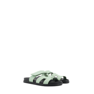 HERMÈS - Chypre Hermès sandals in mint green epsom leather (T38)