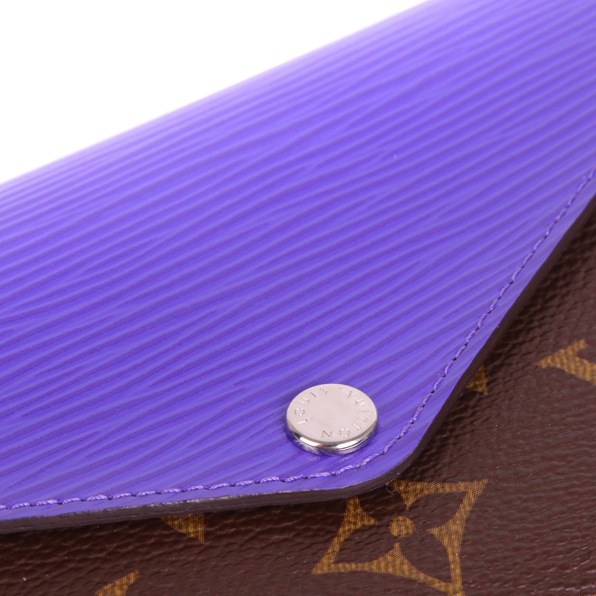 LOUIS VUITTON - Portefeuille Marie-Lou Louis Vuitton en toile monogrammée et cuir épi violet