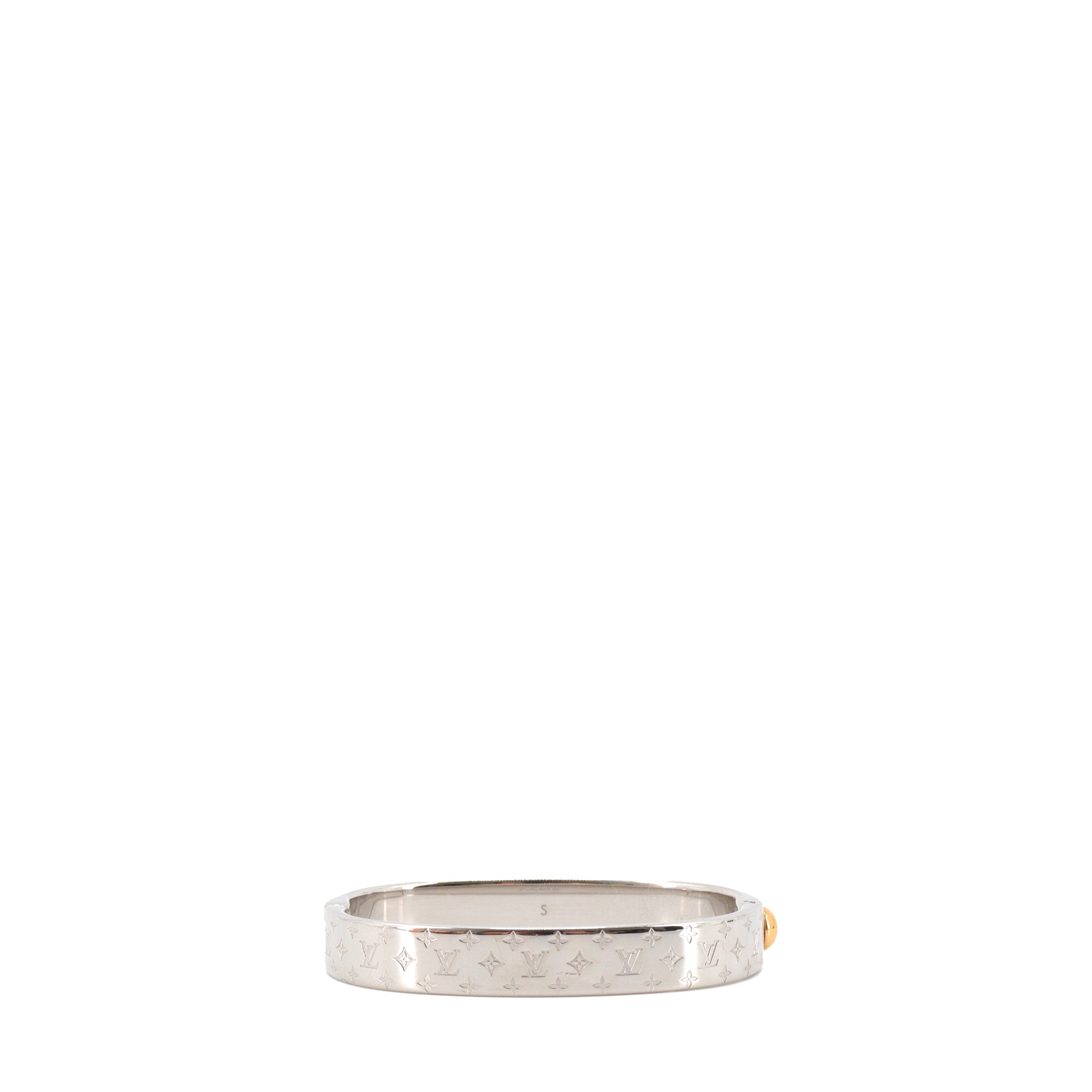 LOUIS VUITTON - Bracelet Nanogram Louis Vuitton en métal argenté (S)