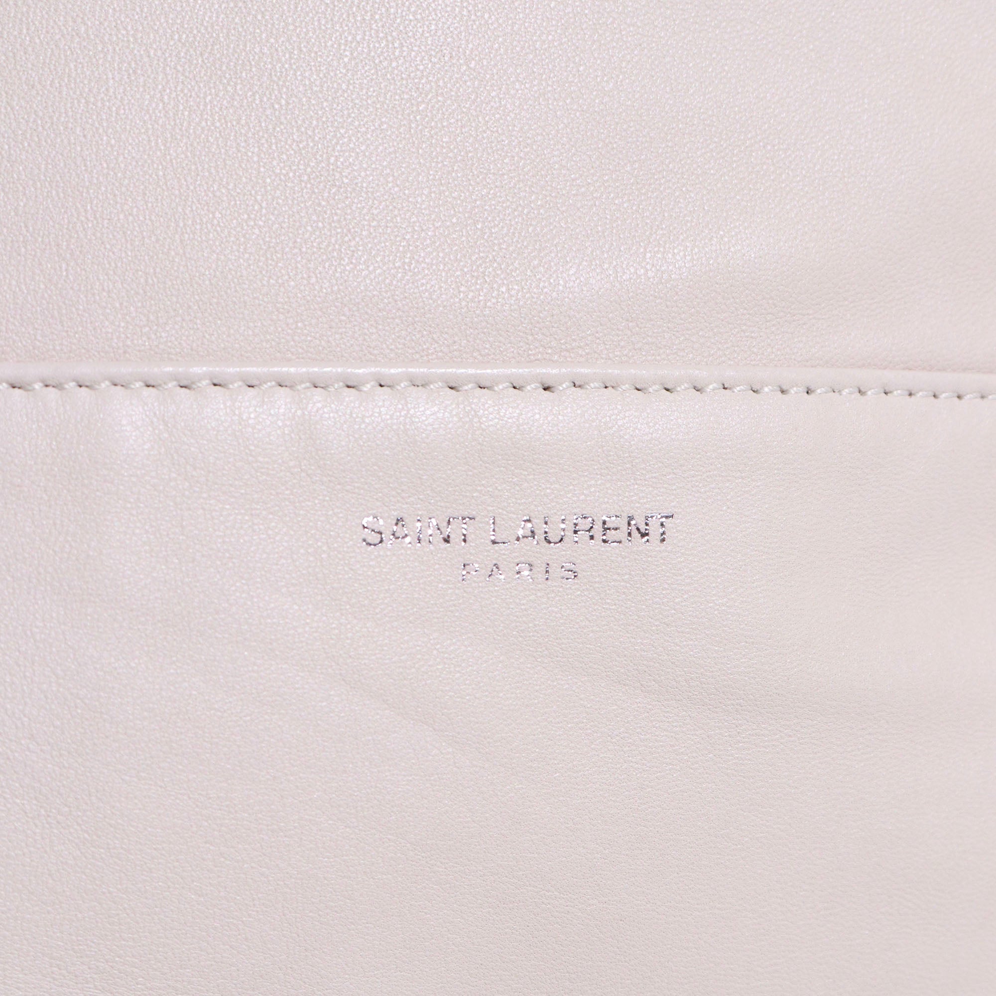 SAINT LAURENT - Shopping tote bag in white leather