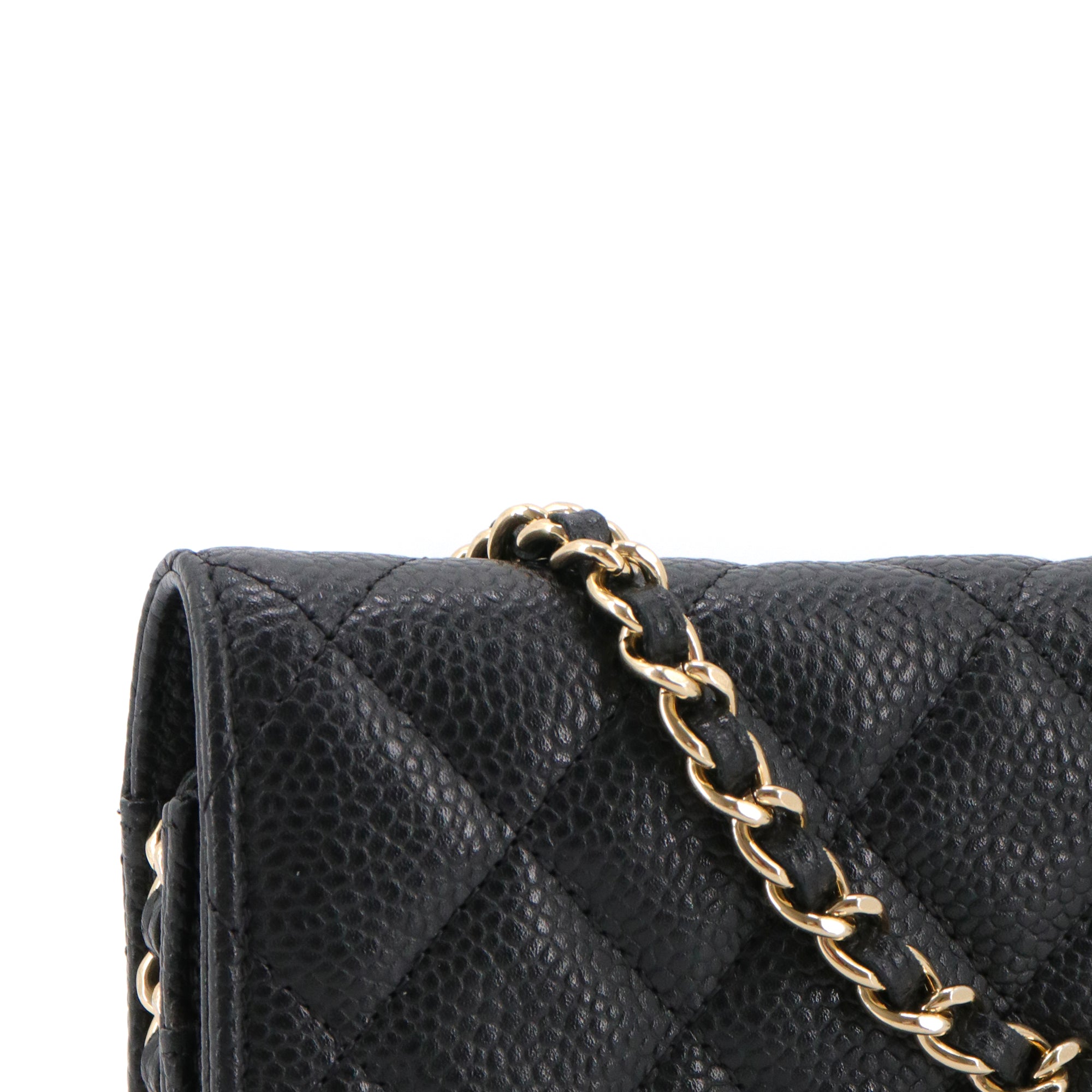 CHANEL - Sac à bandoulière Wallet On Chain Classique /Timeless Chanel en cuir caviar noir