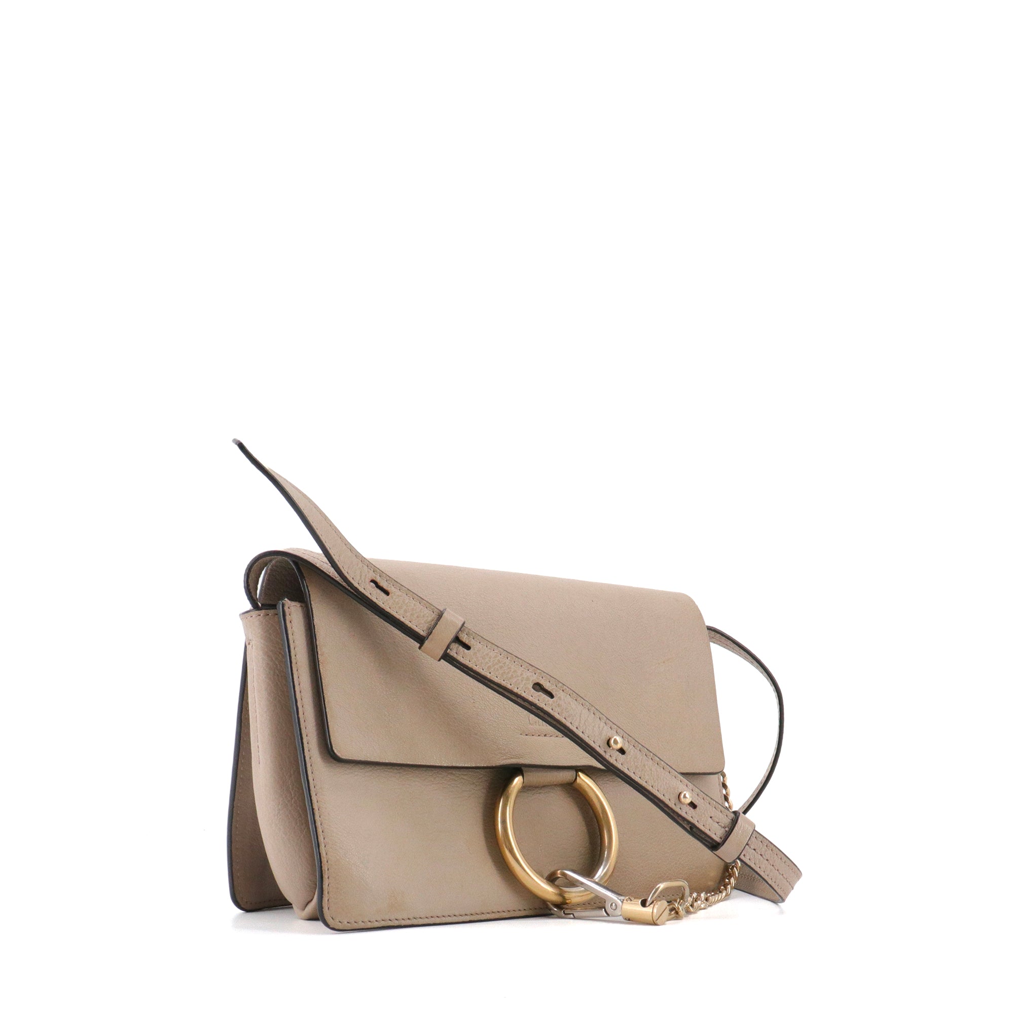 CHLOÉ - Chloé Faye PM shoulder bag in taupe grained leather