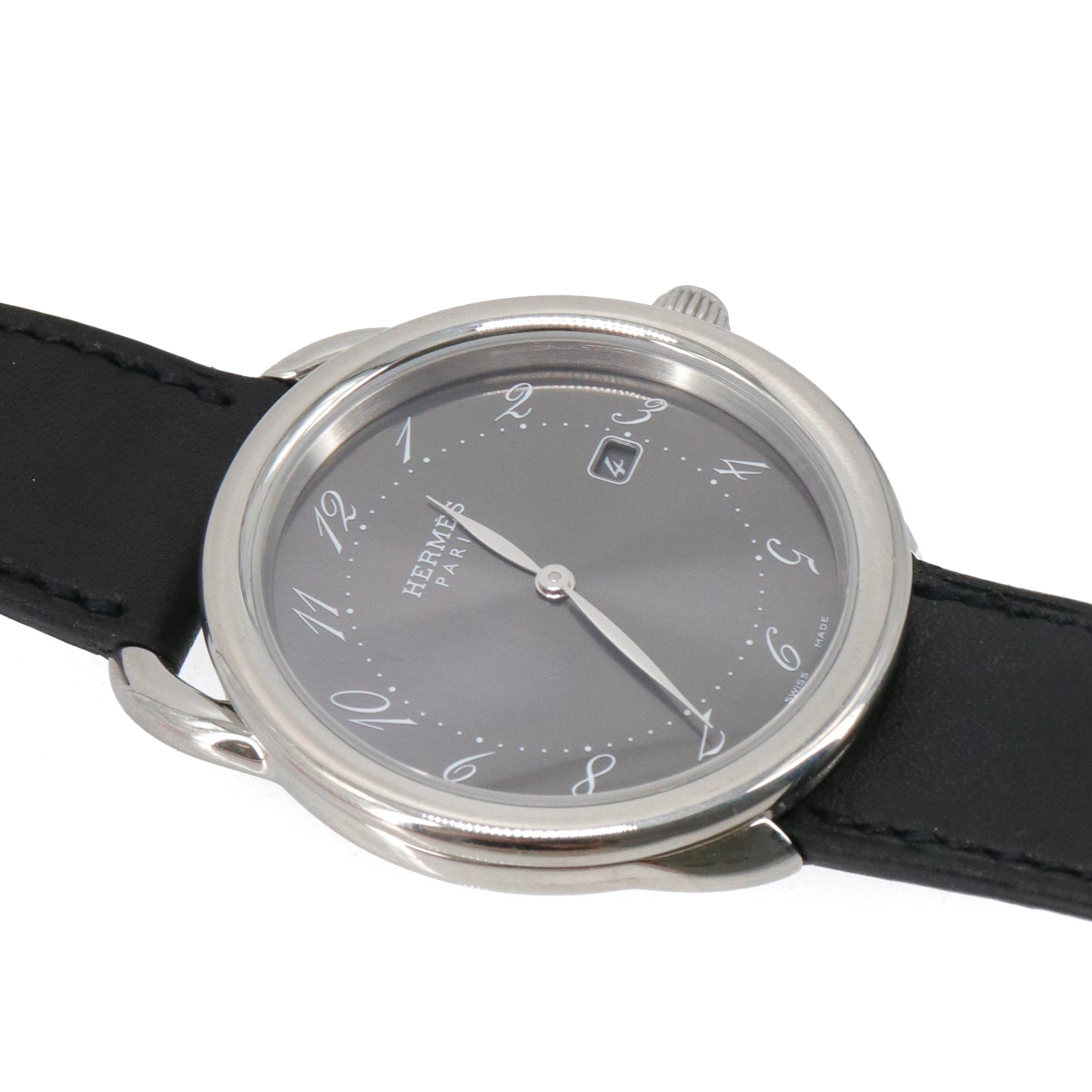 HERMÈS - Hermès Arceau watch in black leather 