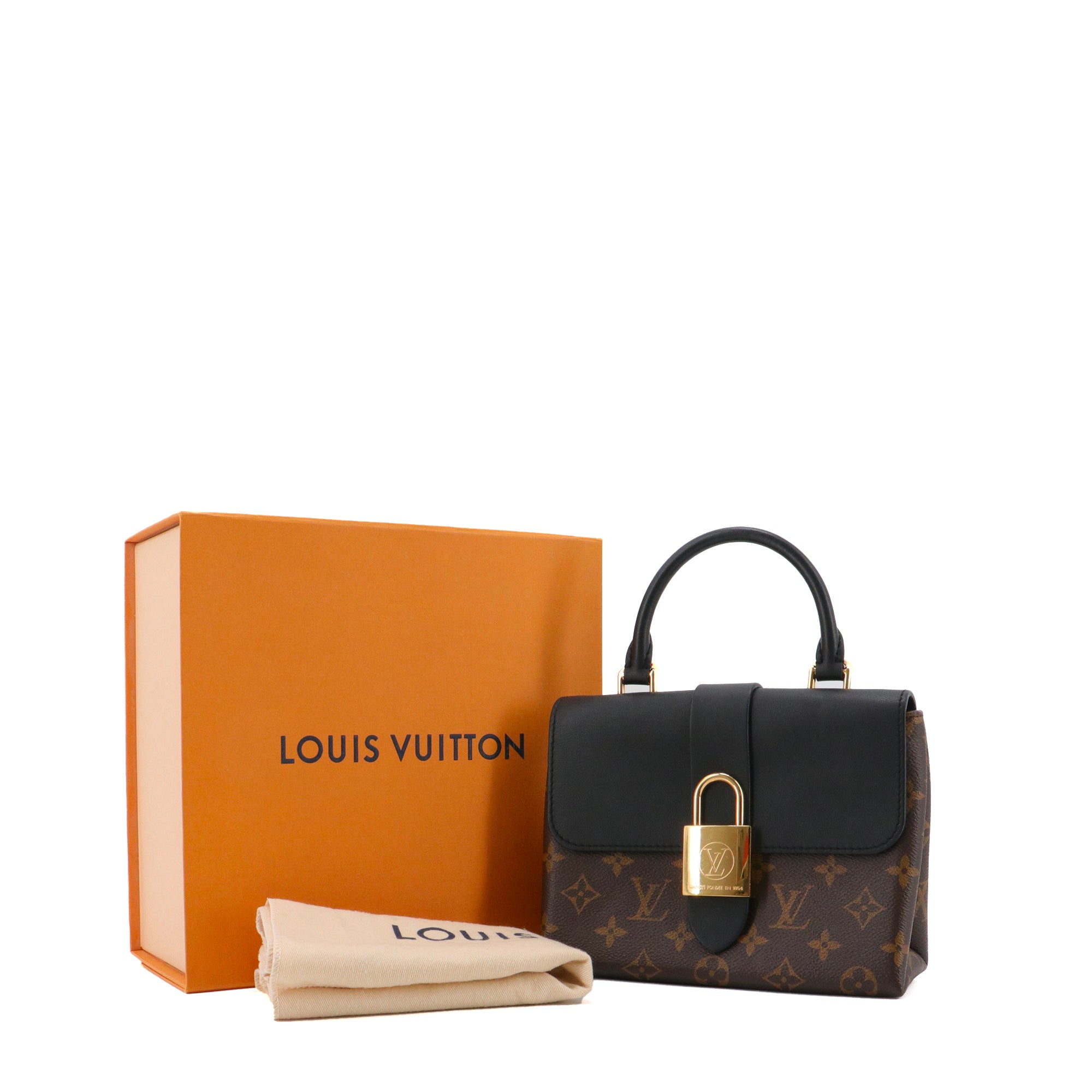 LOUIS VUITTON - Louis Vuitton Locky BB shoulder bag in monogrammed canvas and black leather