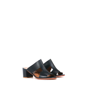 HERMÈS - Ostia Hermès sandals in black leather (T37)