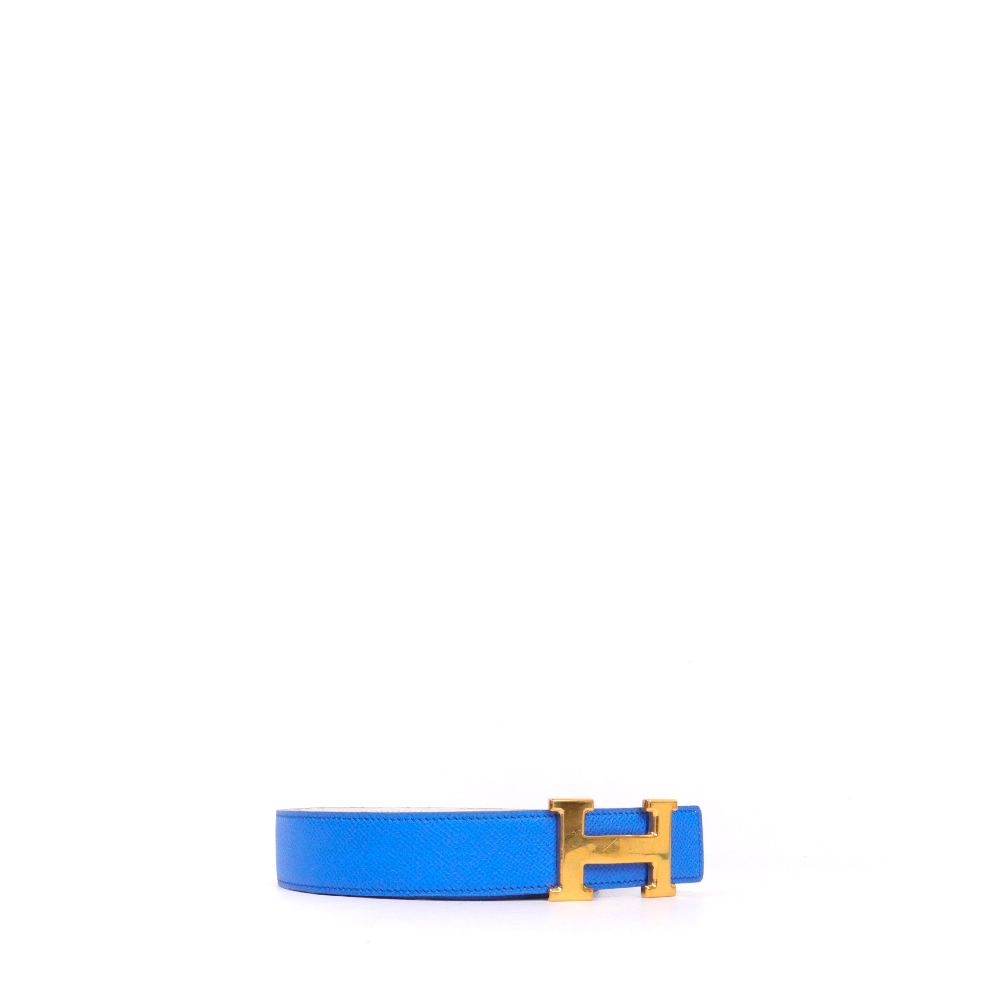 HERMÈS - Reversible belt with gold buckle (T75)