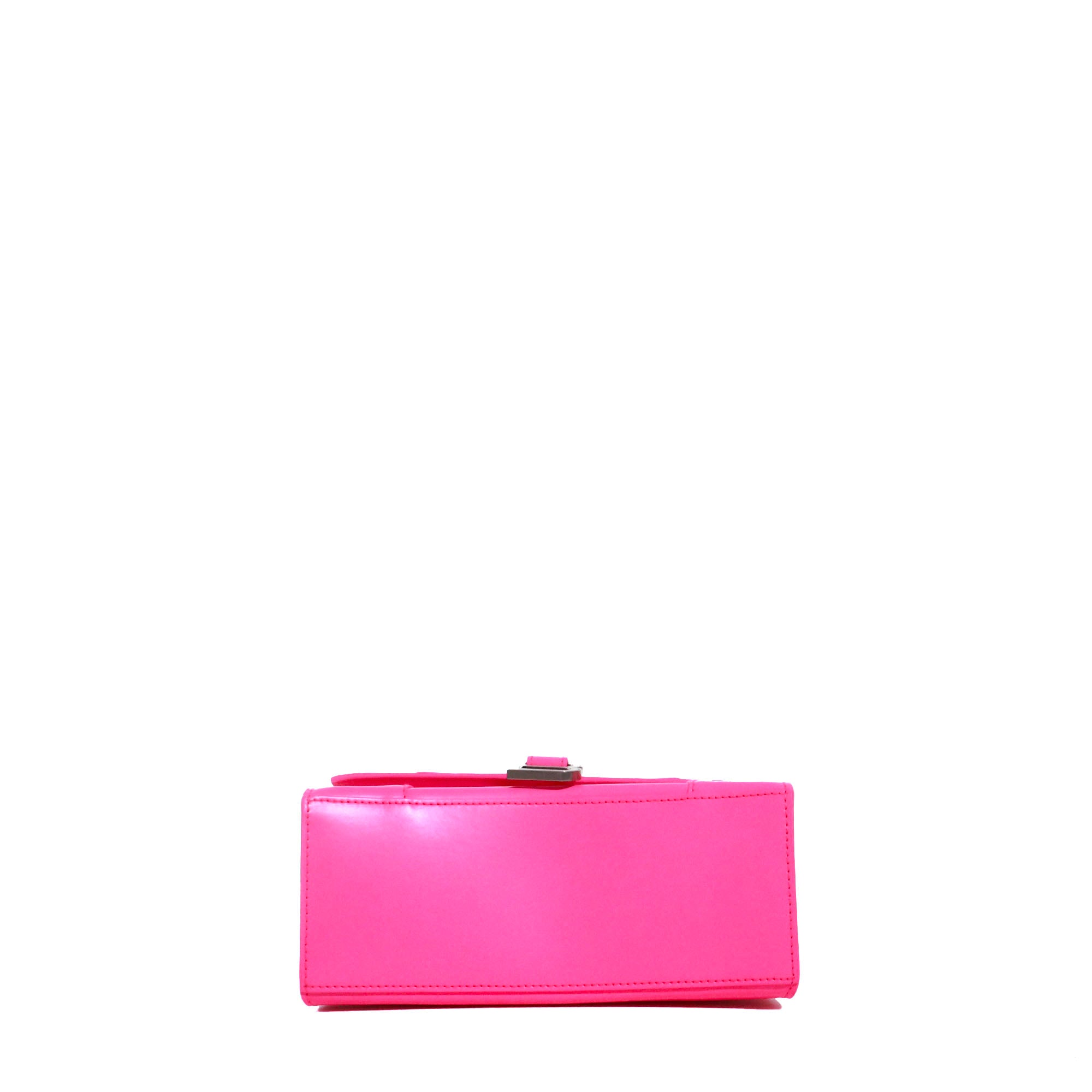 BALENCIAGA - Hourglass Balenciaga Small Size shoulder bag in pink smooth leather