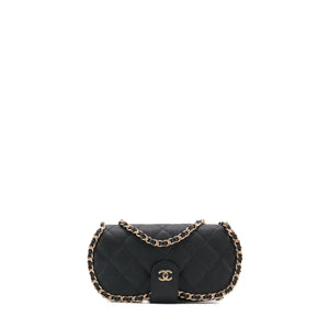 CHANEL - Chanel black caviar leather shoulder bag/eyeglass case