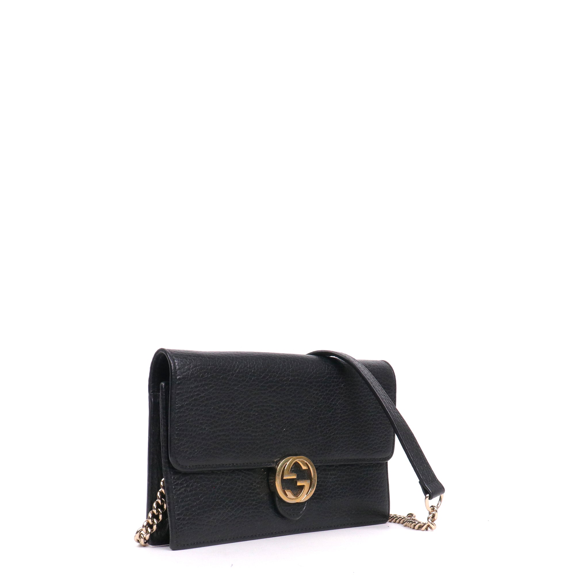 GUCCI - Interlocking shoulder bag in pink grained leather